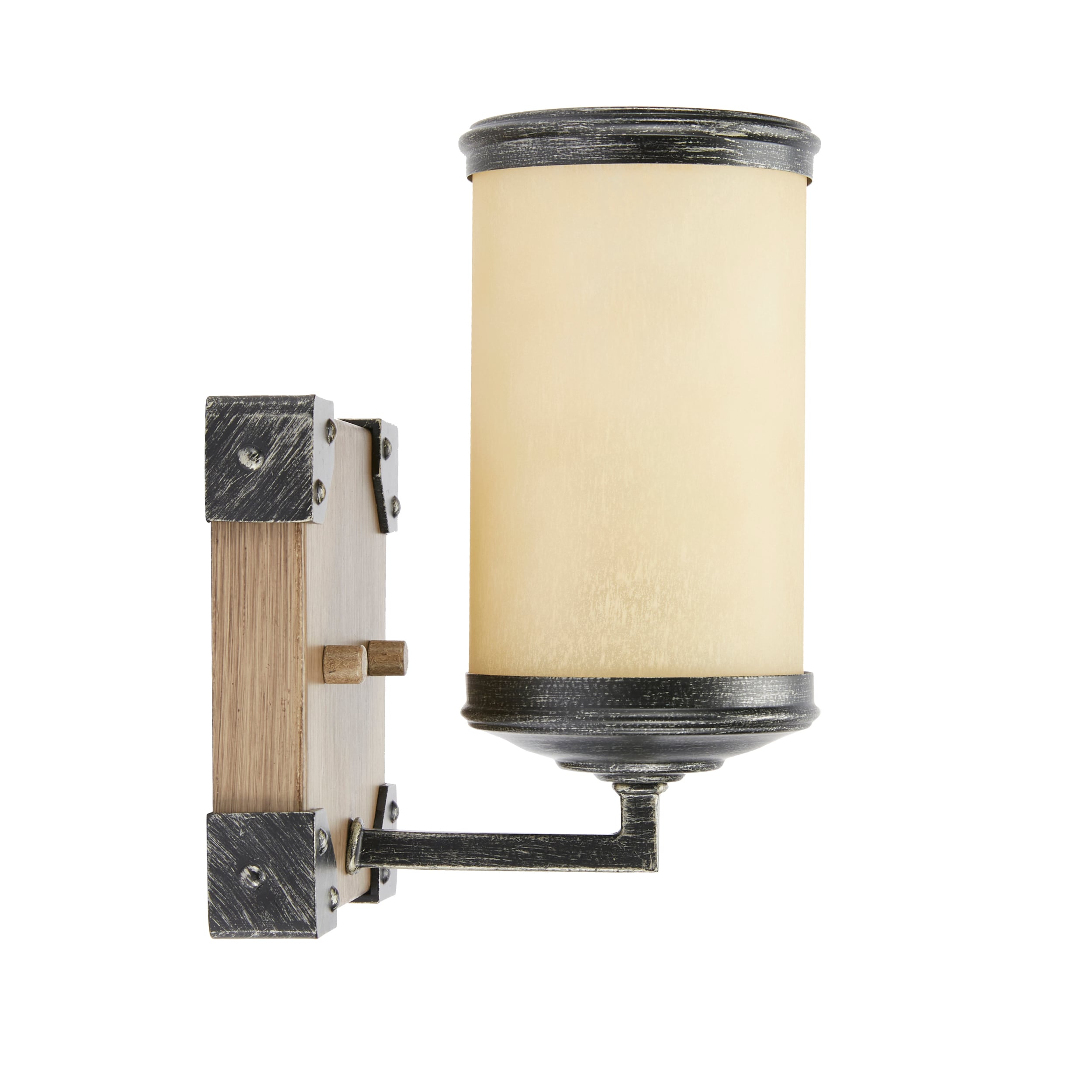Stardust Brown Cylinder Vanity Light with Creme Parchment Shade