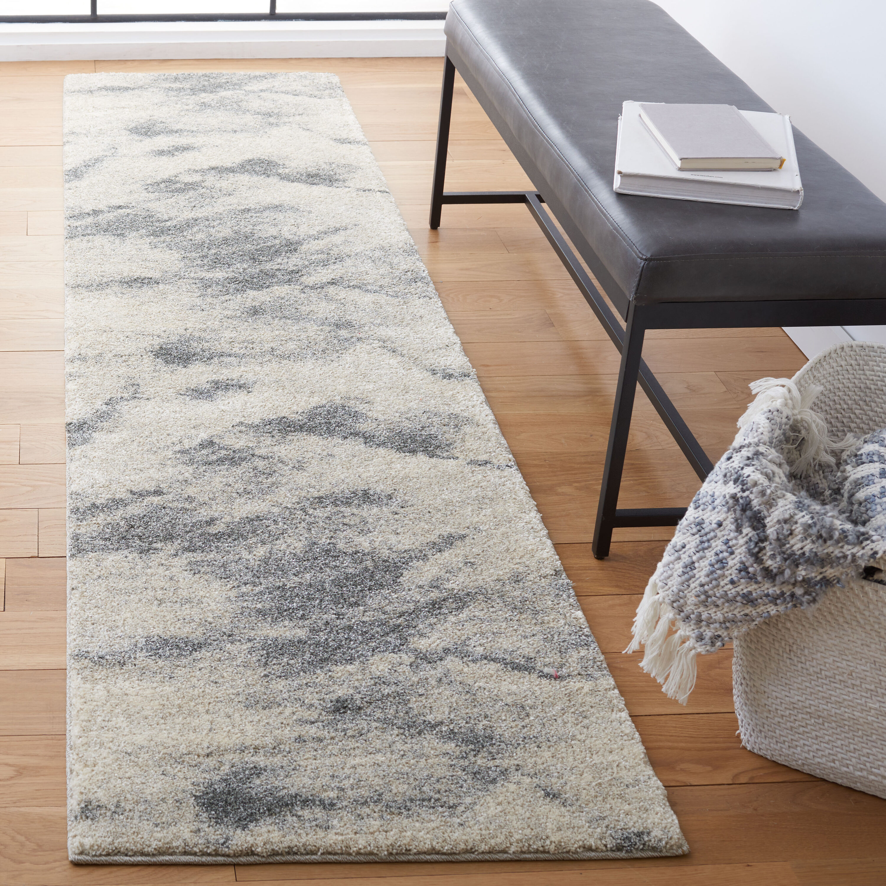 Retro 2891-1380 Beige Grey 2 x 9 Rectangular Runner rug