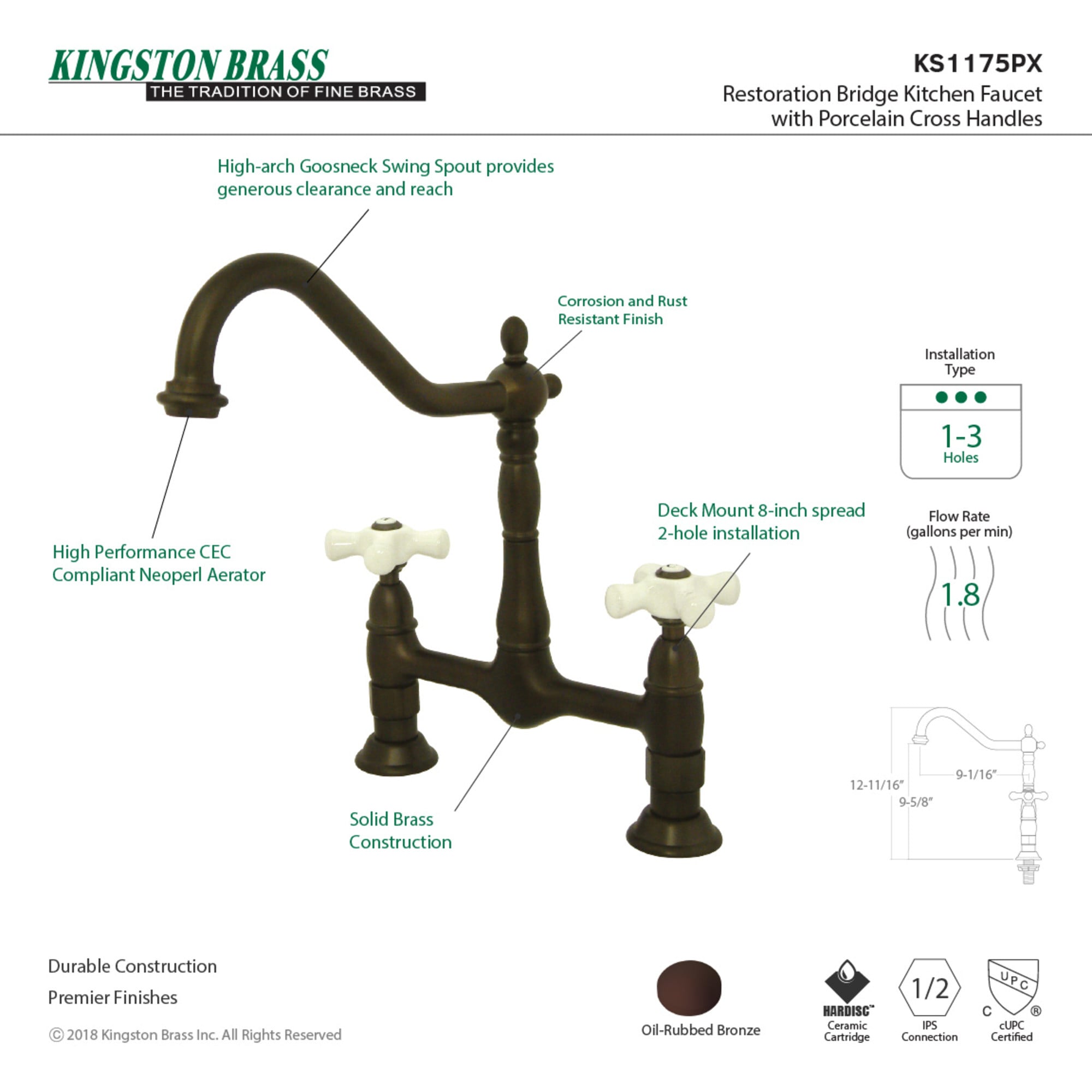 Elements of Design ES1175PX Kitchen-Faucets - View #3