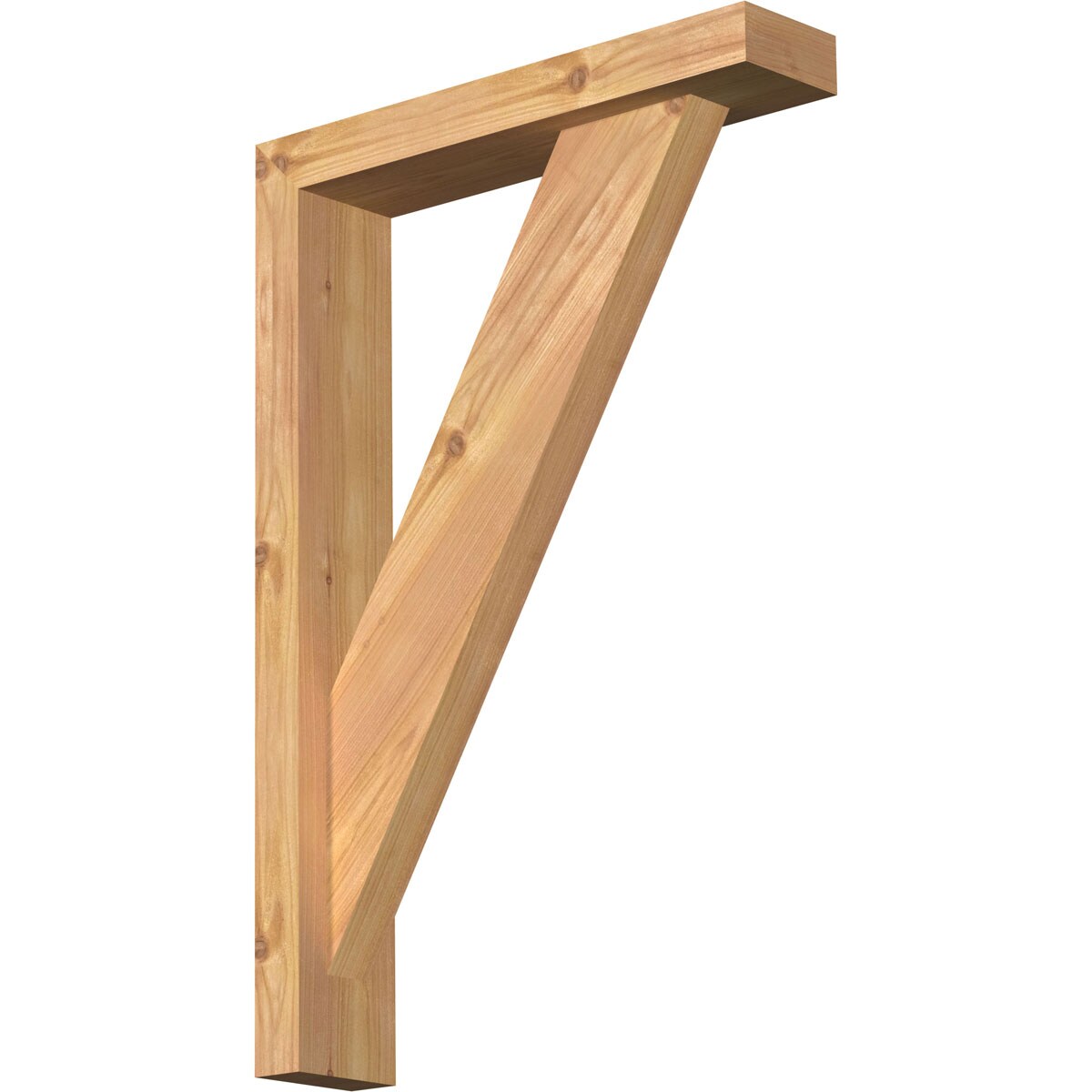 Ekena Millwork 1464810 Traditional Block Smooth Bracket with Offset Brace 3-1/2-in x 16-in x 24-in Western red cedar Brown Wood Standard bracket
