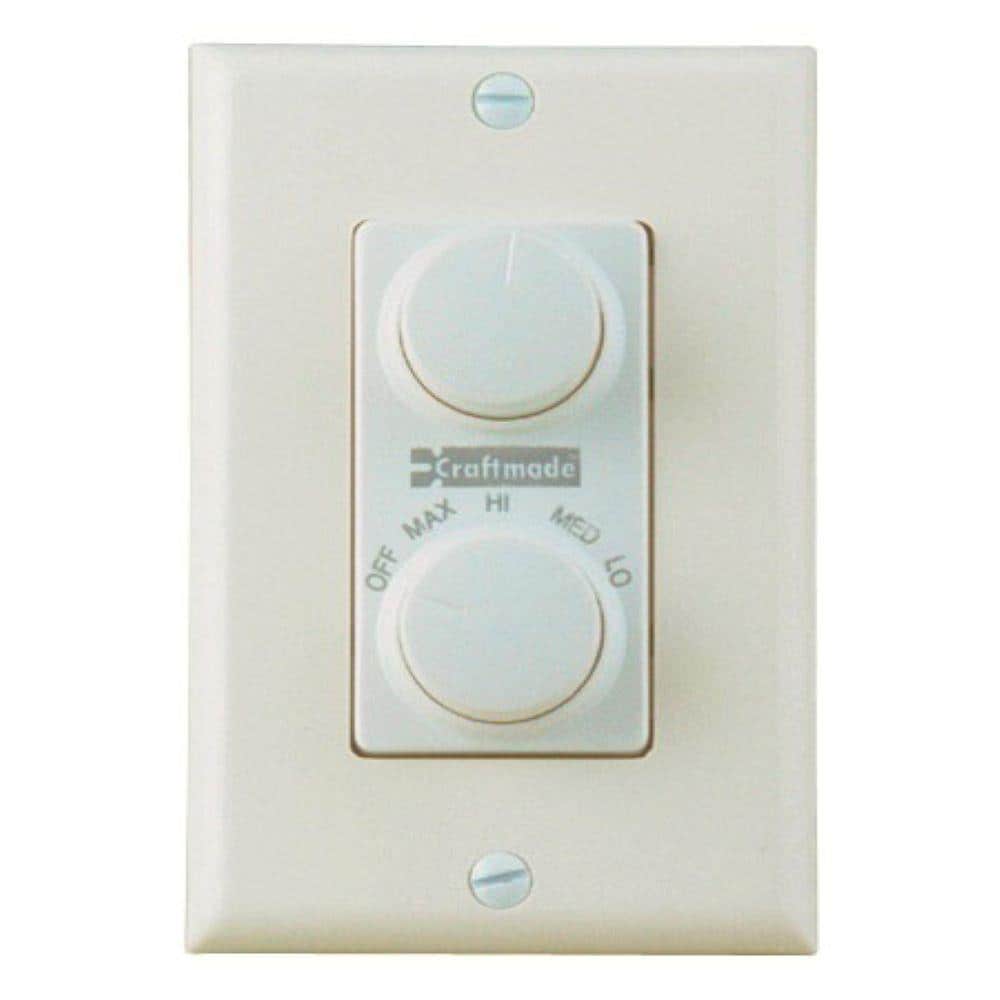 Craftmade CM-RTD-AL Signature 4-Speed Almond Indoor Universal Ceiling Fan Wall-mount