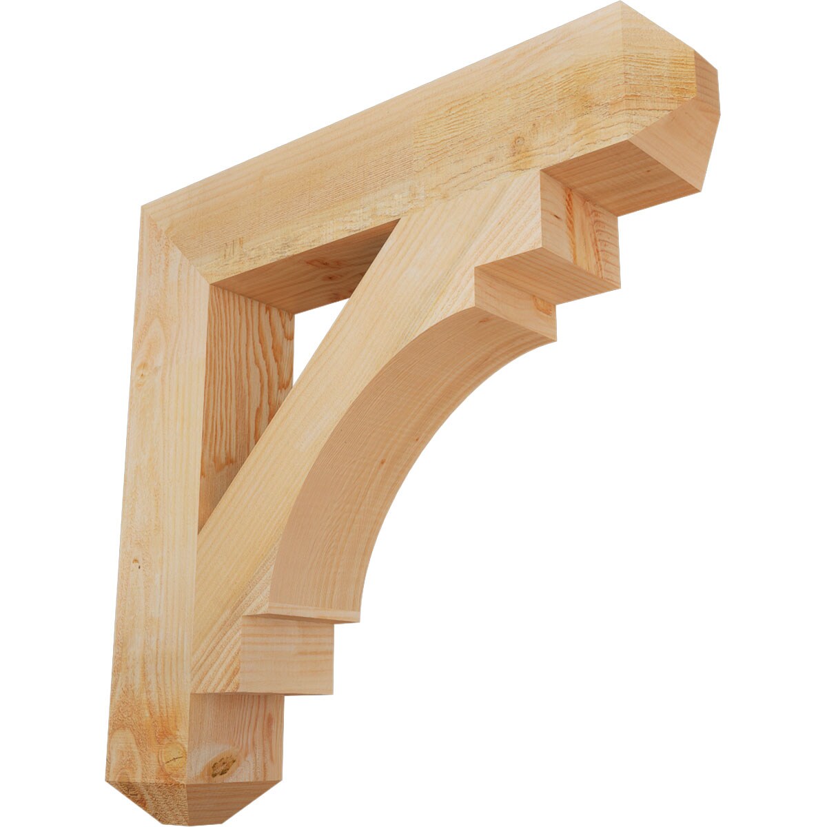 Ekena Millwork BKT06X32X32MRC04RDF Merced craftsman rough sawn 6-in x 32-in x 32-in Douglas fir Brown Wood Standard bracket
