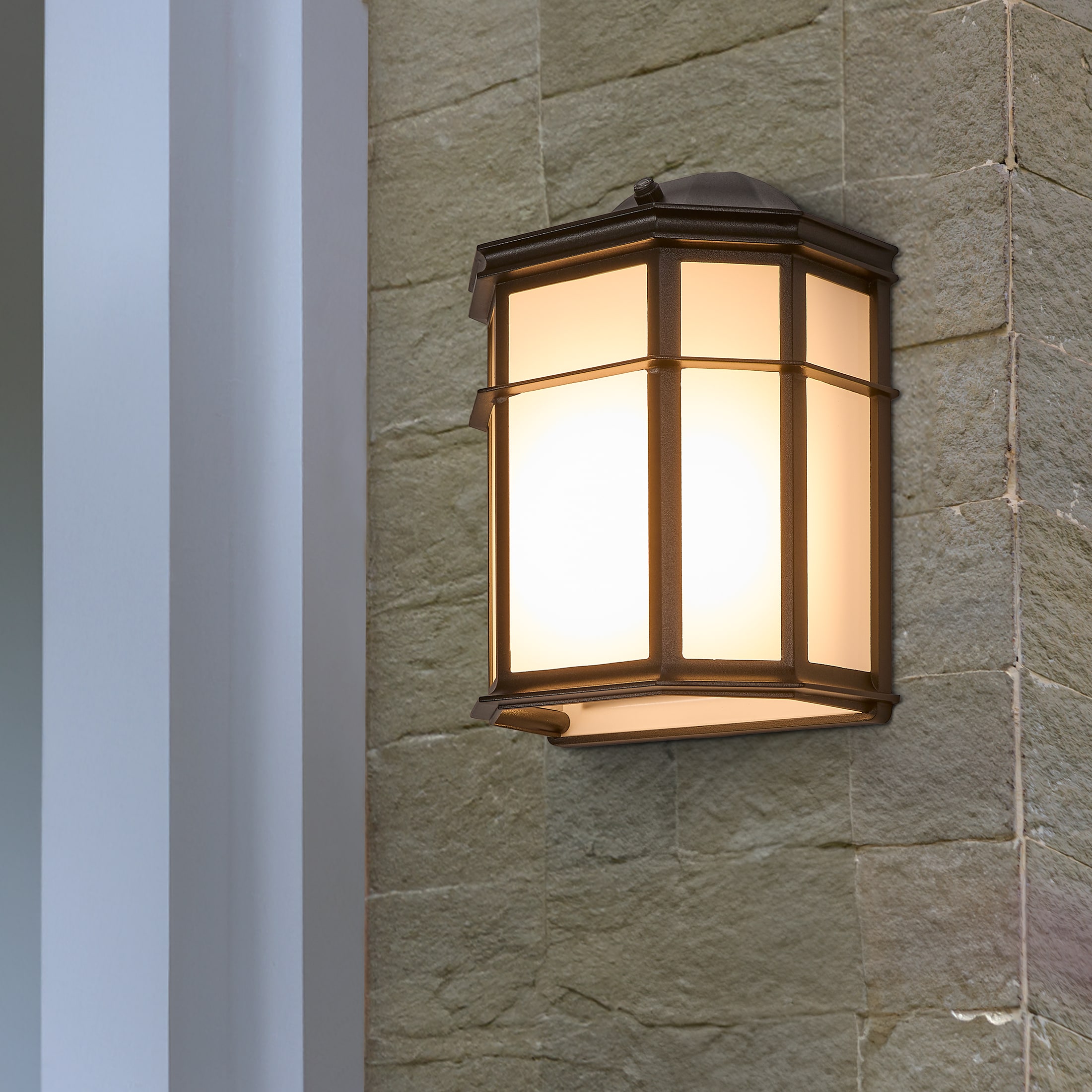 Black Bronze Outdoor LED Wall Sconce with Dusk to Dawn Sensor
