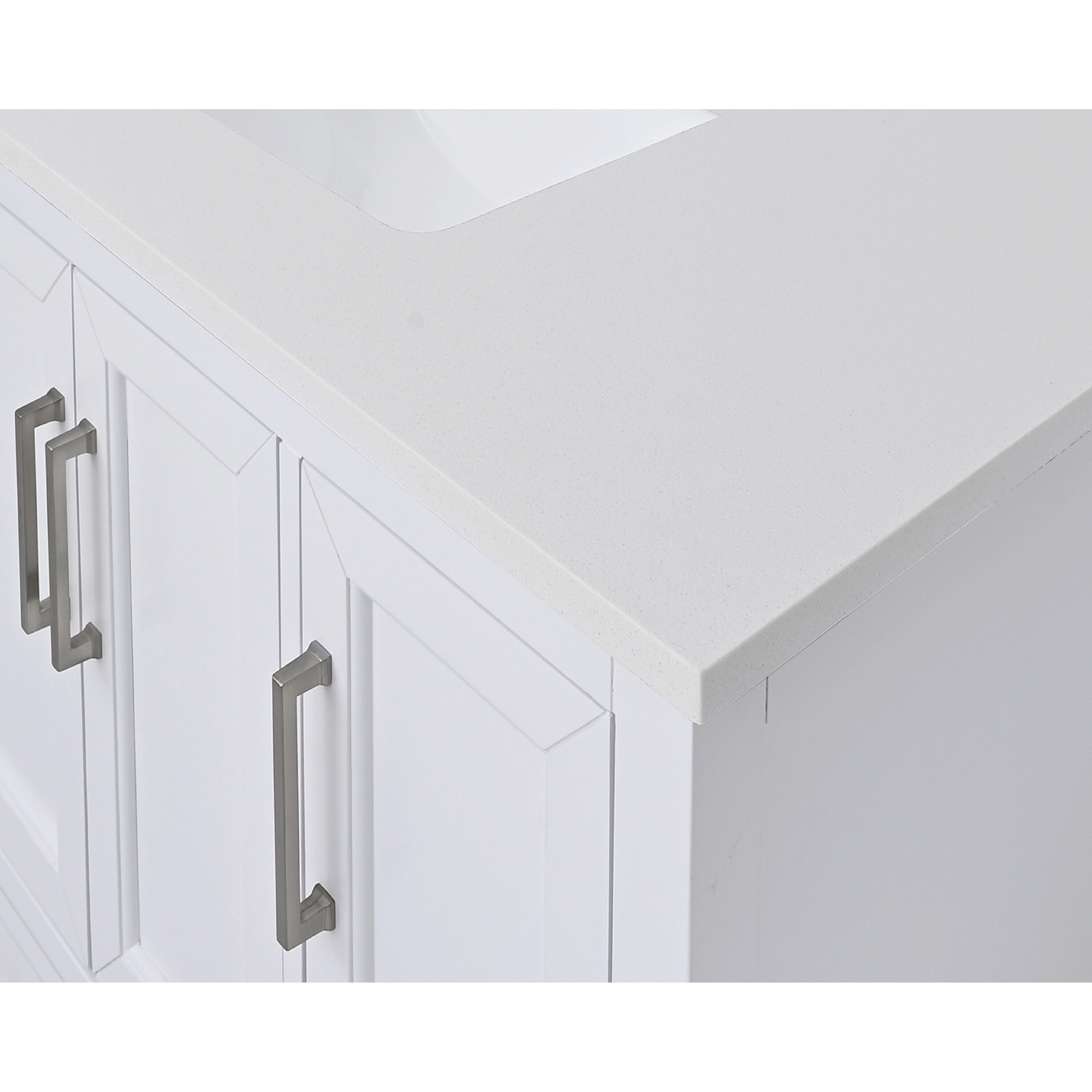 43'' Everest White Quartz Single Sink Bathroom Vanity Top
