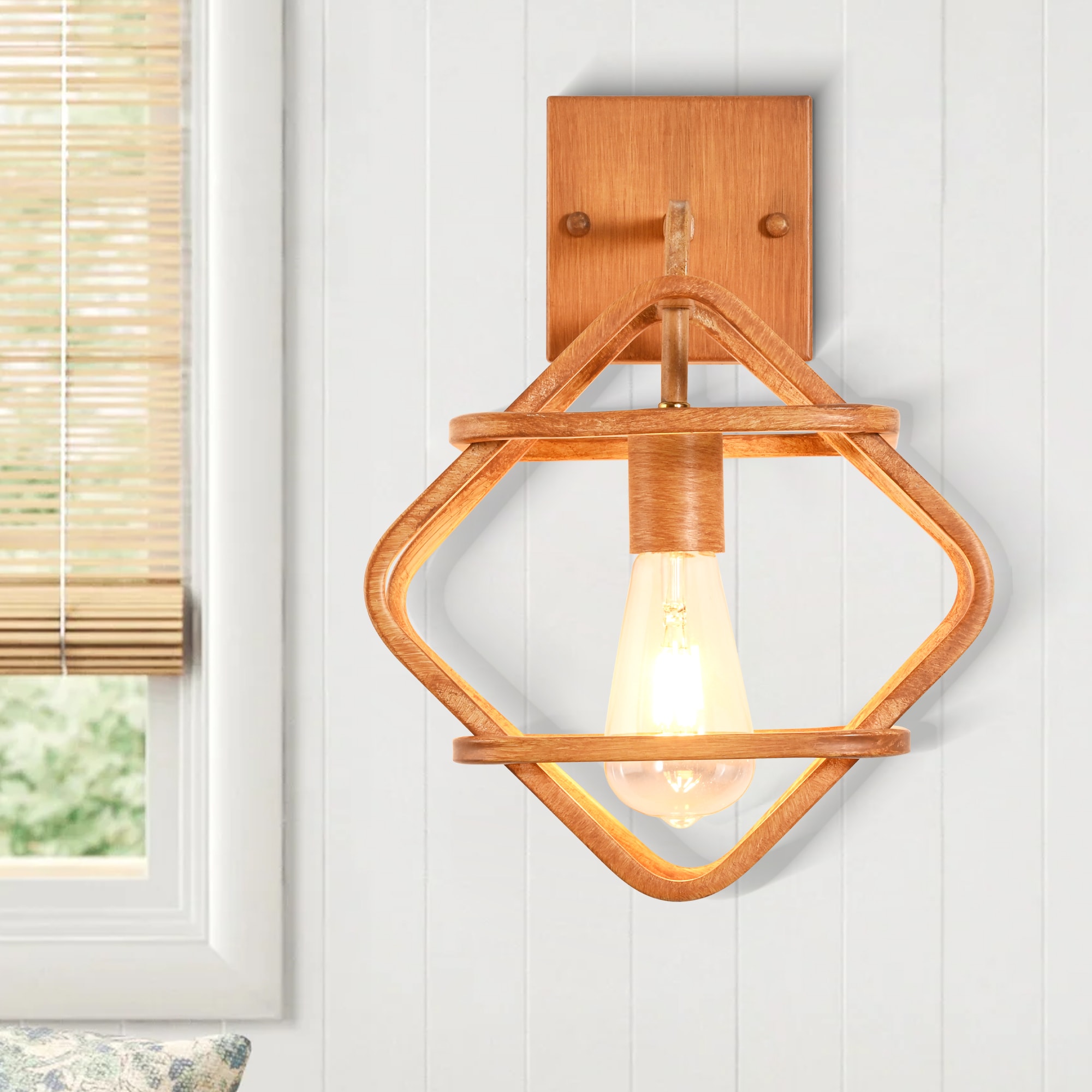Bella Depot MZDR4101 Minimalism 10.24-in W 1 -Light Brown Farmhouse Wall Sconce