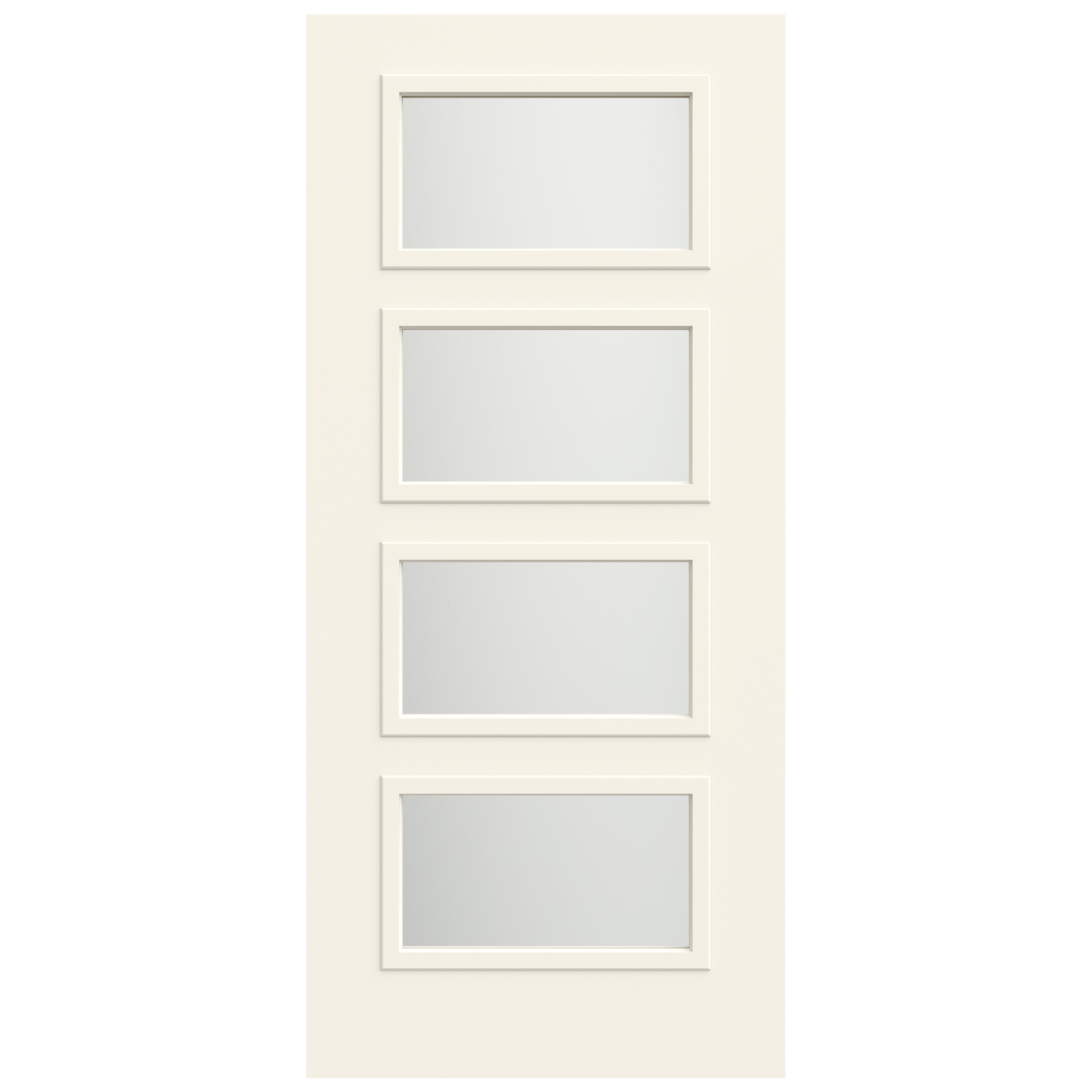 36-in x 80-in Steel Full Lite Universal Reversible White Painted Slab Door Single Front Door Insulating Core | - JELD-WEN LOWOLJW250400023
