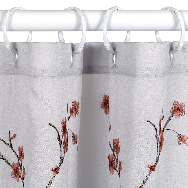 Zenna Home 70-in W x 72-in L Hanami Floral Polyester Shower Curtain in ...