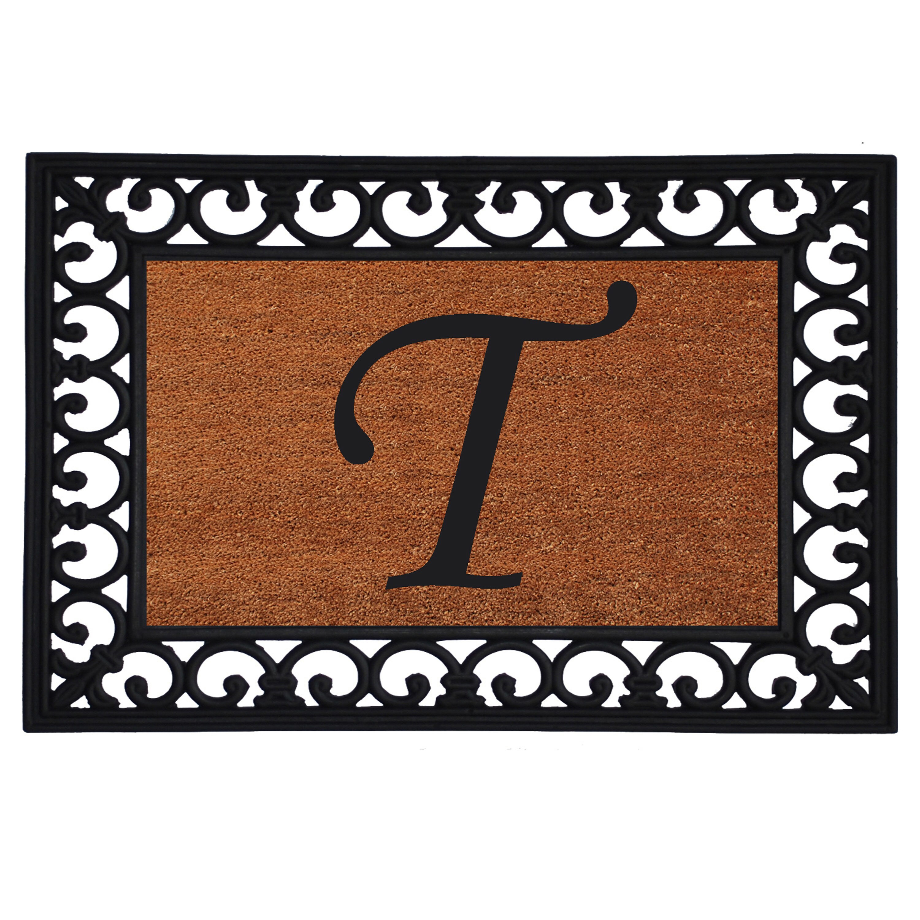 Callowaymills 180041925T 2-ft x 2-ft Natural/Black Coir/Rubber Rectangular Indoor or outdoor Decorative Door mat