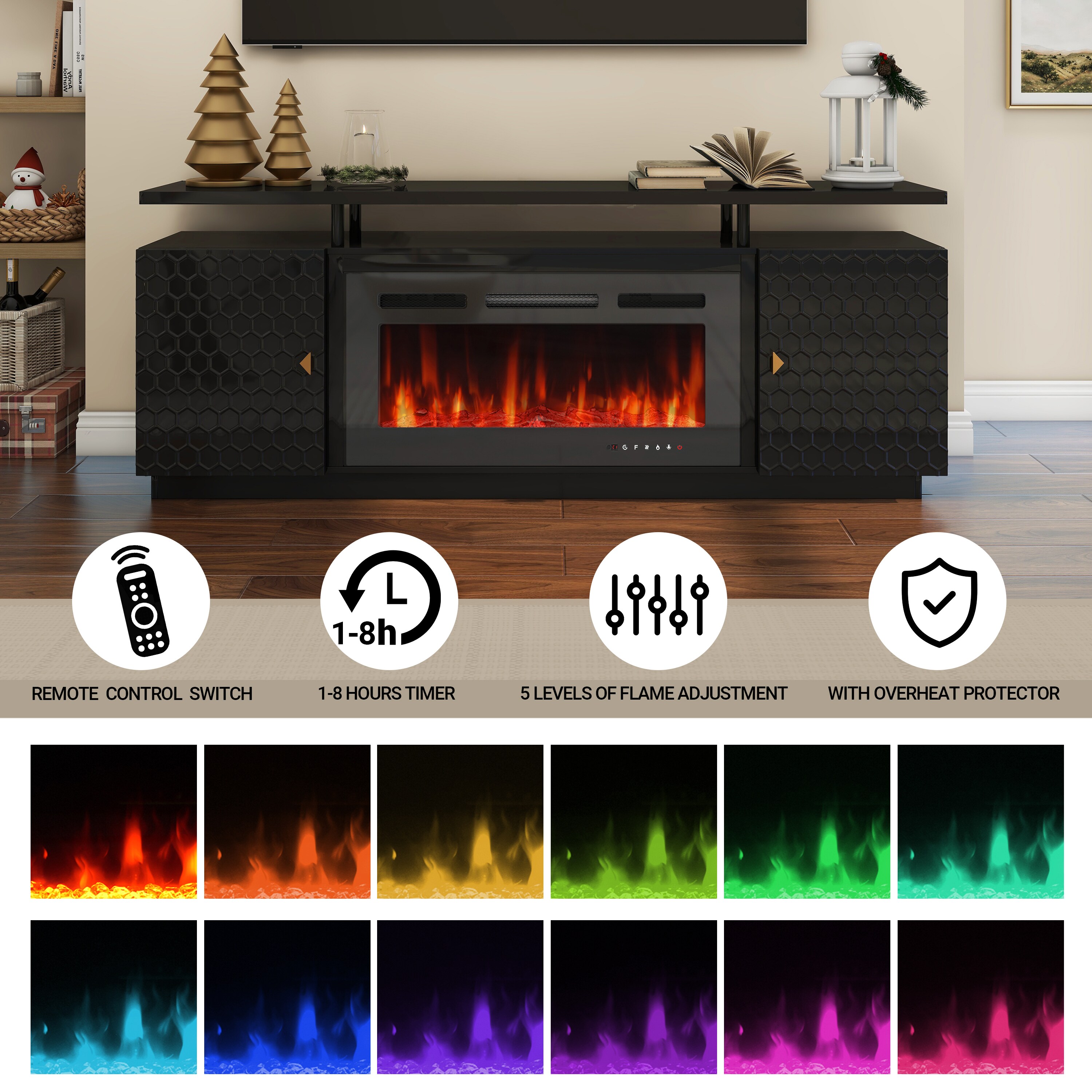 Mondawe MOJHGM2L36BK Electric-Fireplaces - View #2