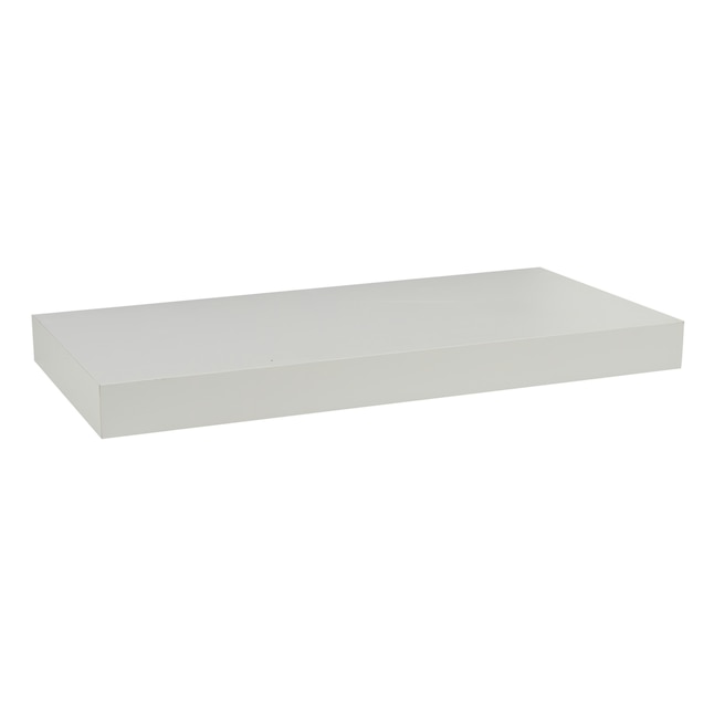 Home Basics White Wood Floating Shelf, How Do Floating Shelves Mount