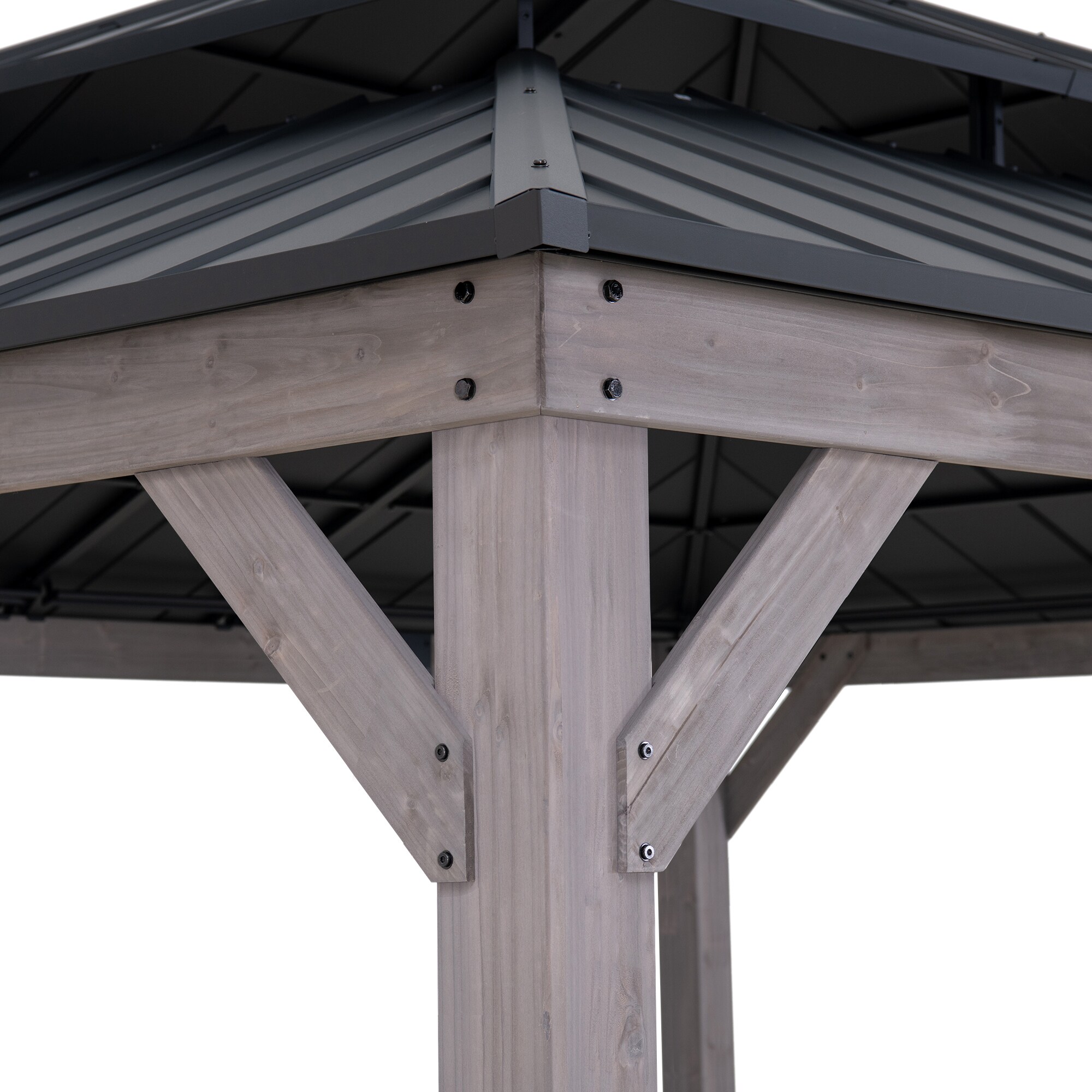 Archwood 13 ft. x 15 ft. Cedar Framed Gazebo with Black Steel Roof