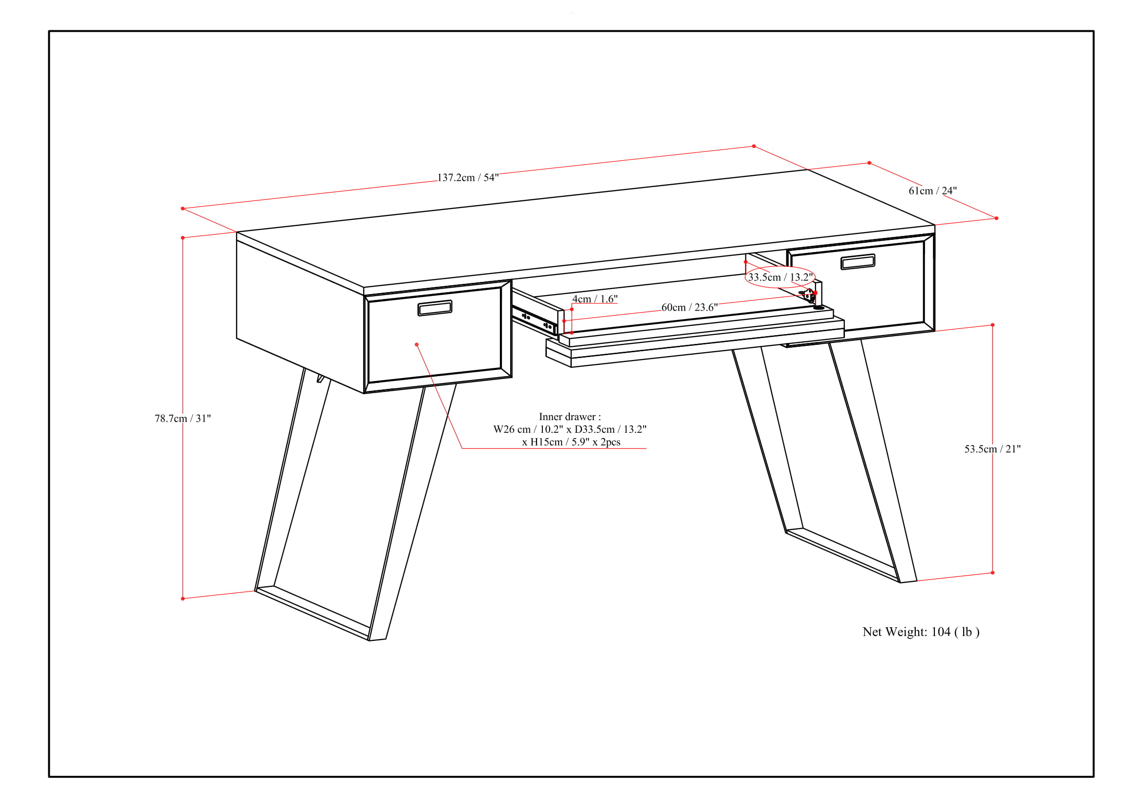Simpli Home AXCKEA-12 desks - View #8