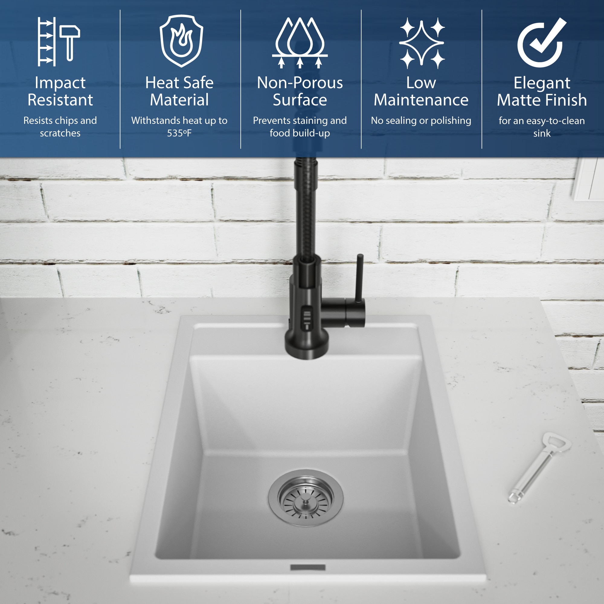 Karran QT-825-WH Bar-Prep-Sinks - View #3