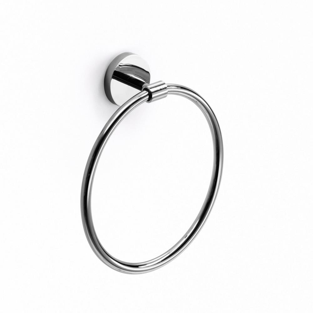 WS Bath Collections Baketo Polished Chrome Wall Mount Single Towel Ring ...