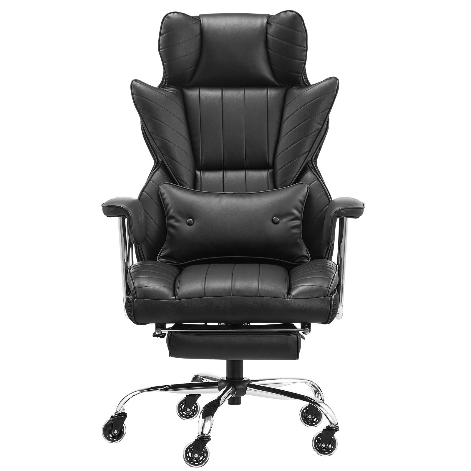 Slickblue - High Back Executive Desk Chair Black/Brown Contemporary with Adjustable Height and Sw...