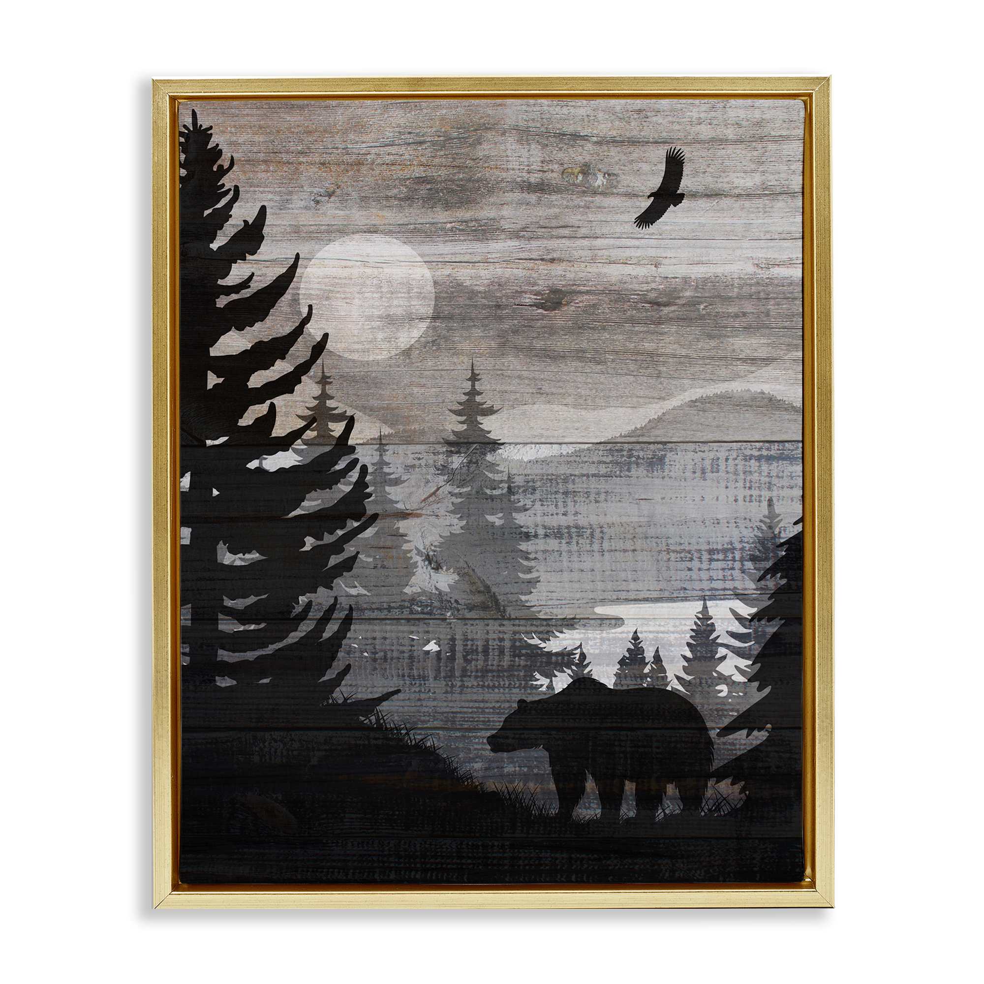 Stupell Industries BS-242-FFG-16X20 Rustic Woodland Evening Floating Frame design by Susan Arnot