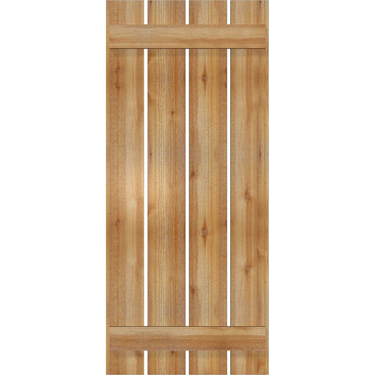 Ekena Millwork RBS06S23X053RWR 23-in W x 53-in H Unfinished Paintable/Stainable Board and batten Spaced Wood Exterior Shutters ( 2 -Pack )