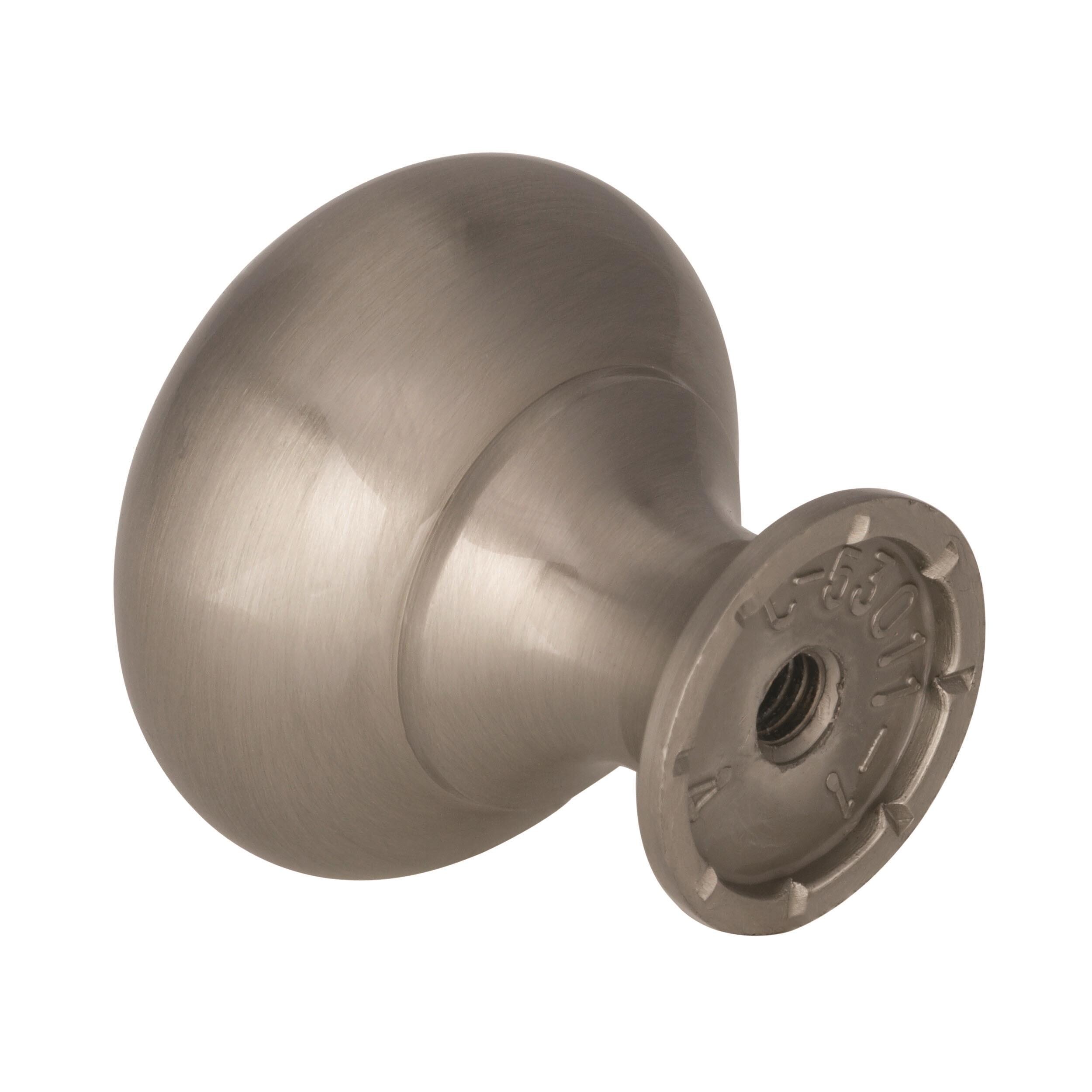 Allison Round Satin Nickel Cabinet Knob with Mounting Hardware