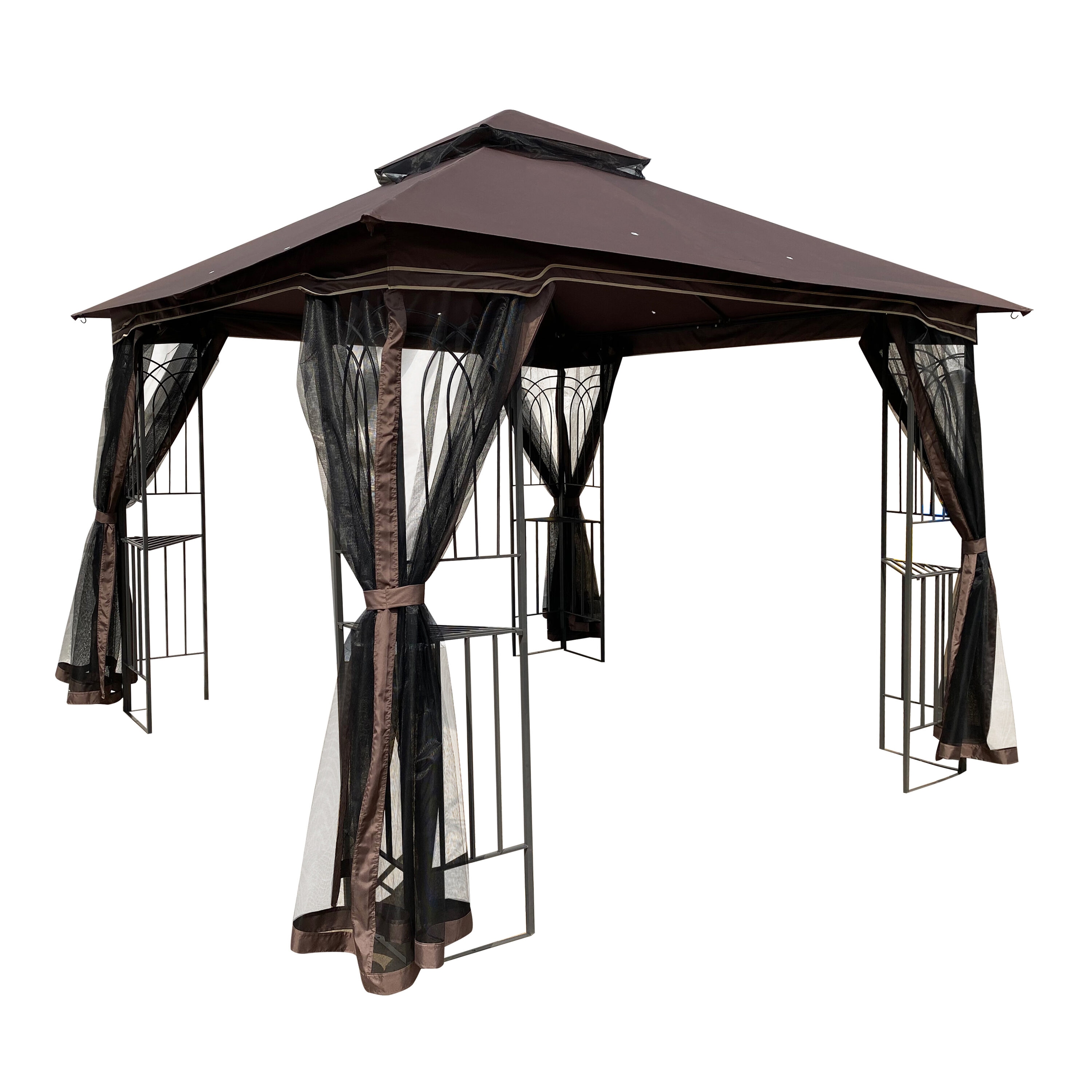 Clihome CL-BYS00017 10-ft x 10-ft Brown Rectangle Semi-permanent Soft top Roof