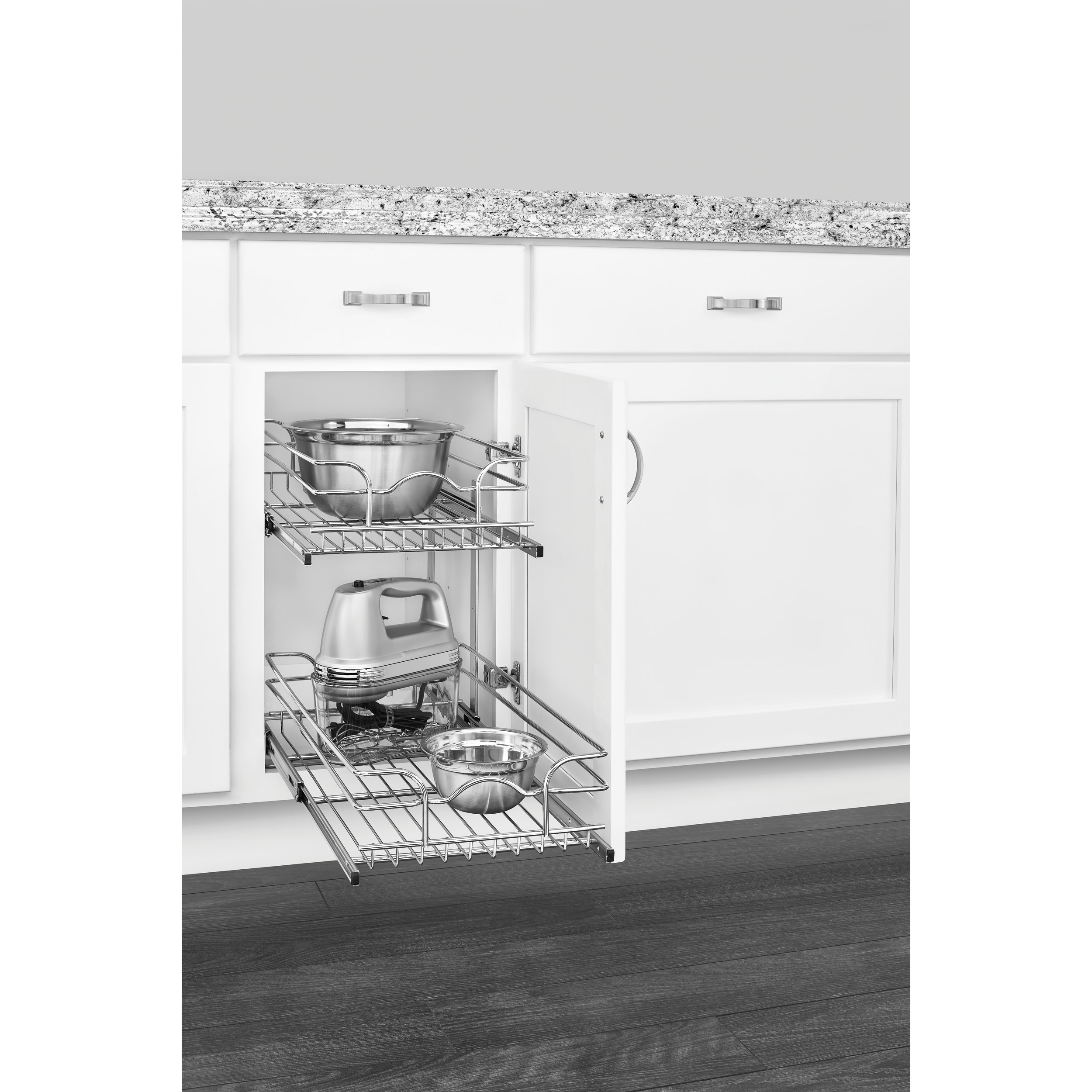 Rev-A-Shelf Two-Tier Pull-Out Baskets 17.75-in W x 19-in H 2-Tier Cabinet-mount  Metal Soft Close Pull-out Sliding Basket Kit in the Cabinet Organizers  department at