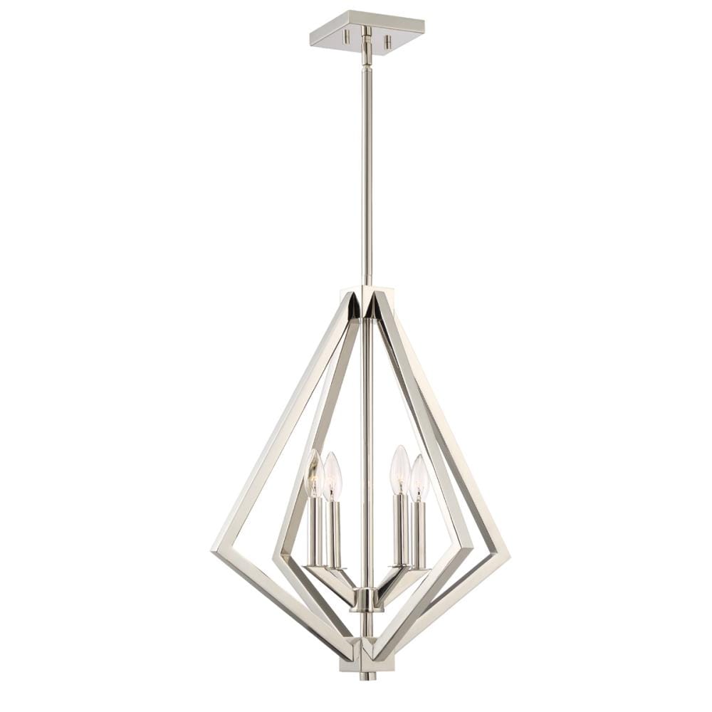 ARTCRAFT AC10684PN Breezy Point 4-Light Polished Nickel Transitional Dry rated Chandelier