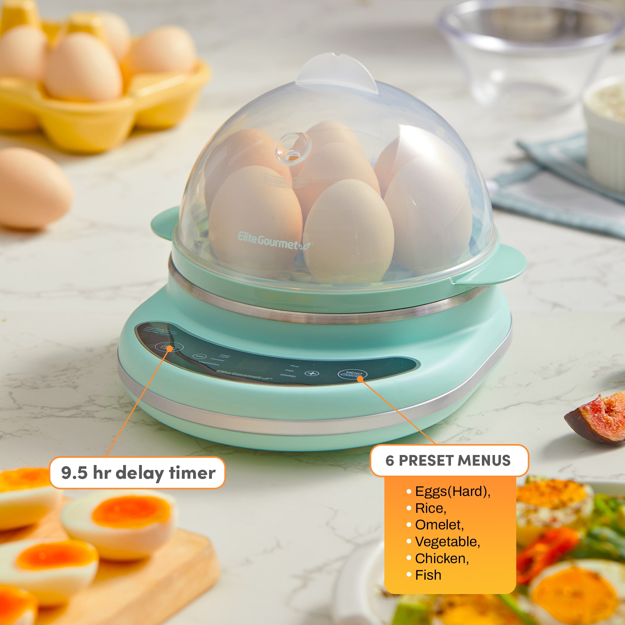 Reviews for Elite Gourmet 14-Egg Capacity Black Programmable 2-Tier Egg  Cooker/Steamer