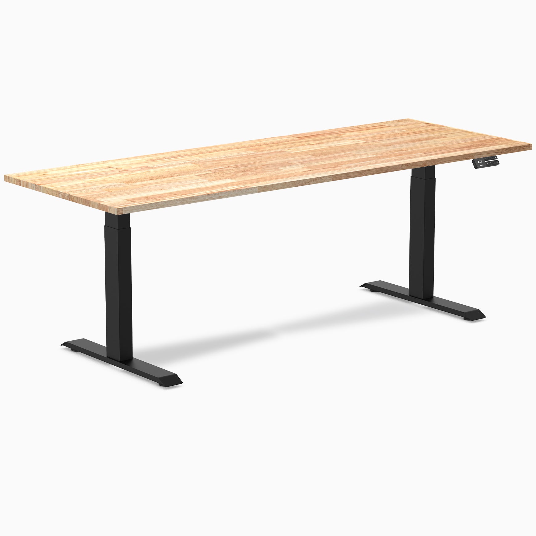 Desky Dual Rubberwood Sit Stand Desk - Natural Timber / 80 x 30 inches ...