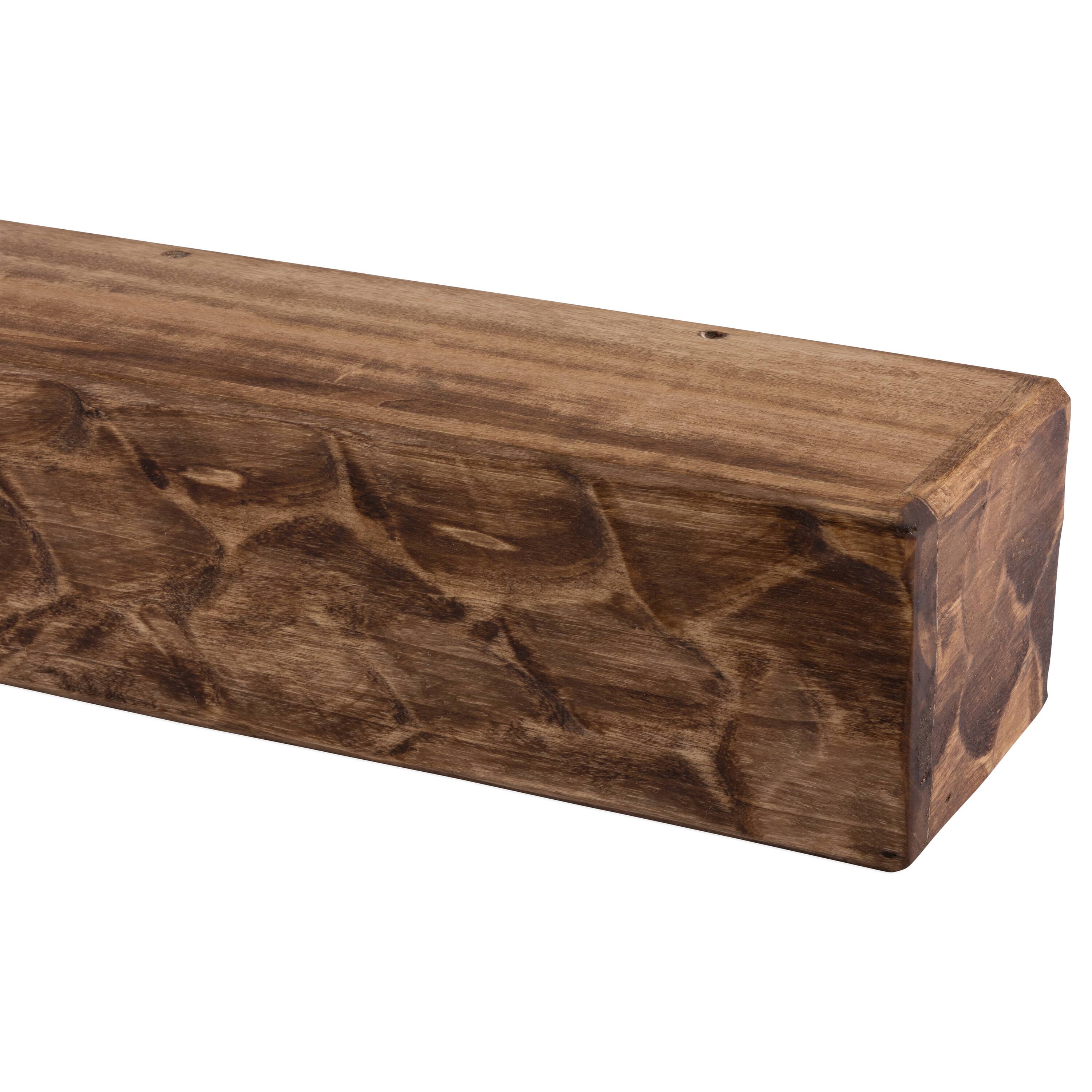 Dogberry 48-in W x 5.5-in H x 6.25-in D Aged Oak Poplar Hollow Rough Hewn Fireplace Mantel MHEWN4862AGOKNONE Sansujyuku sansujyuku.com