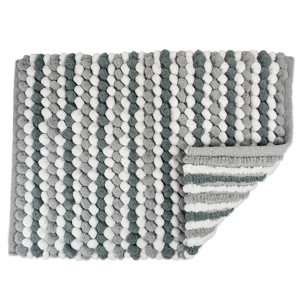 Olivia Gray Irvine striped ombre chenille bath rug 32-in x 20-in Grey  Microfiber Bath Rug in the Bathroom Rugs & Mats department at