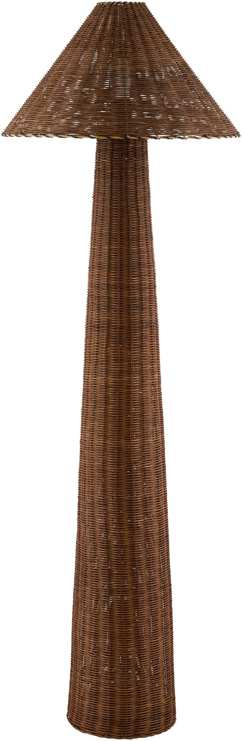 Livabliss Dunehaven 76-in Brown Standard Floor Lamp with Rattan Shade