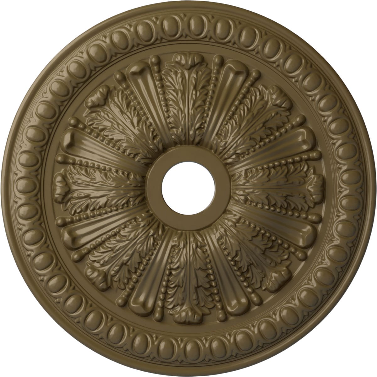 Ekena Millwork CM27TOMMF Tomango Egg and Dart 27.875-in W x 27.875-in L Painted Mississippi Mud Polyurethane Whole Ceiling Medallion
