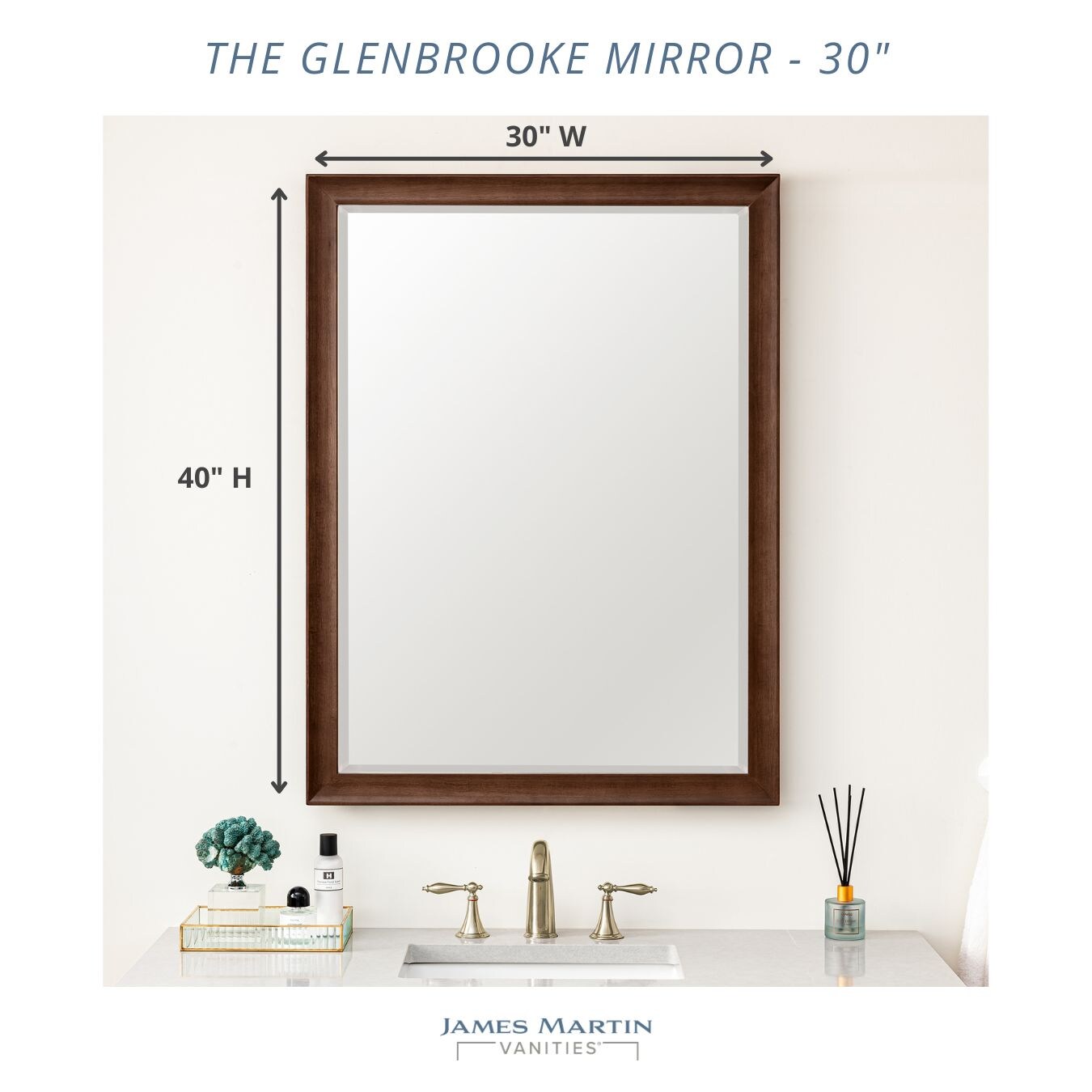 James Martin Vanities Glenbrooke 30-in x 40-in Bathroom Vanity Mirror ...