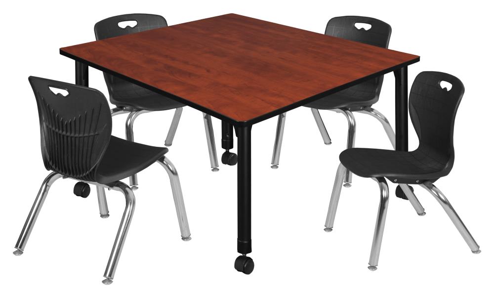 Regency TB4848CHAPCBK45BK Classroom Tables Red 4-Person Training Table (48-in W x 34-in H)