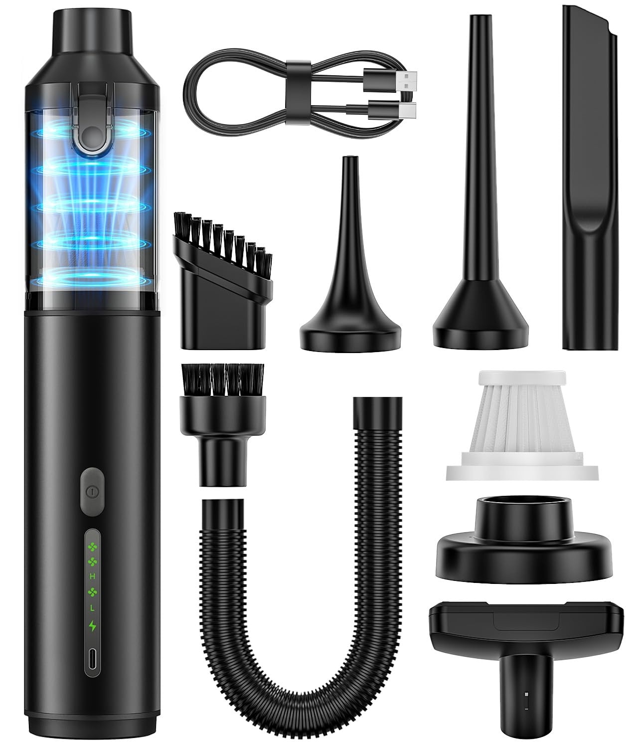Misopily Cordless Handheld Vacuum Cleaner 4 in 1 Mini Vacuum for Car Desk Keyboards Powerful Suction Multi Function Cleaning with Accessories #L05MS07048