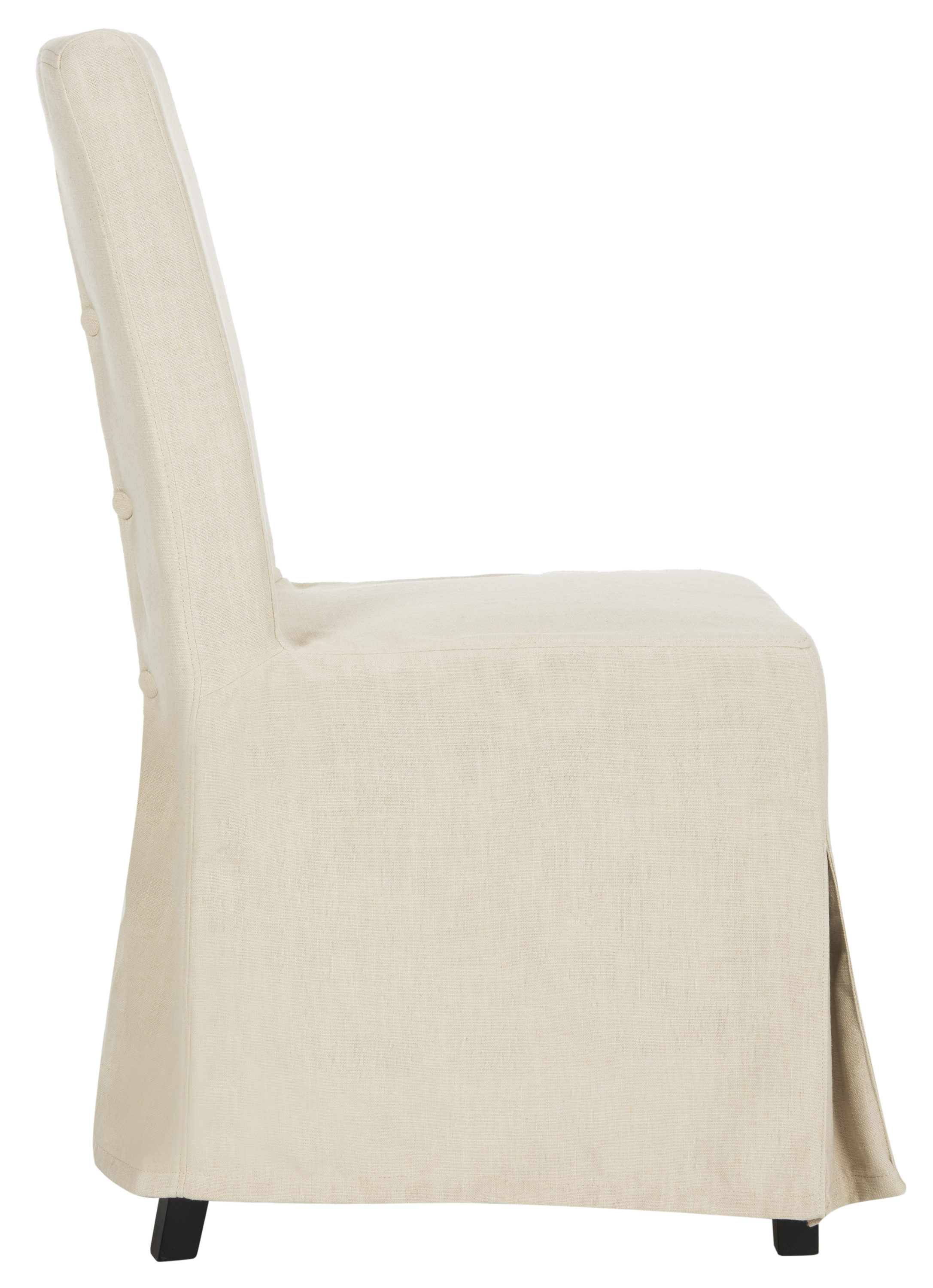 Beige Linen Parsons Chairs with Slipcover Set of 2