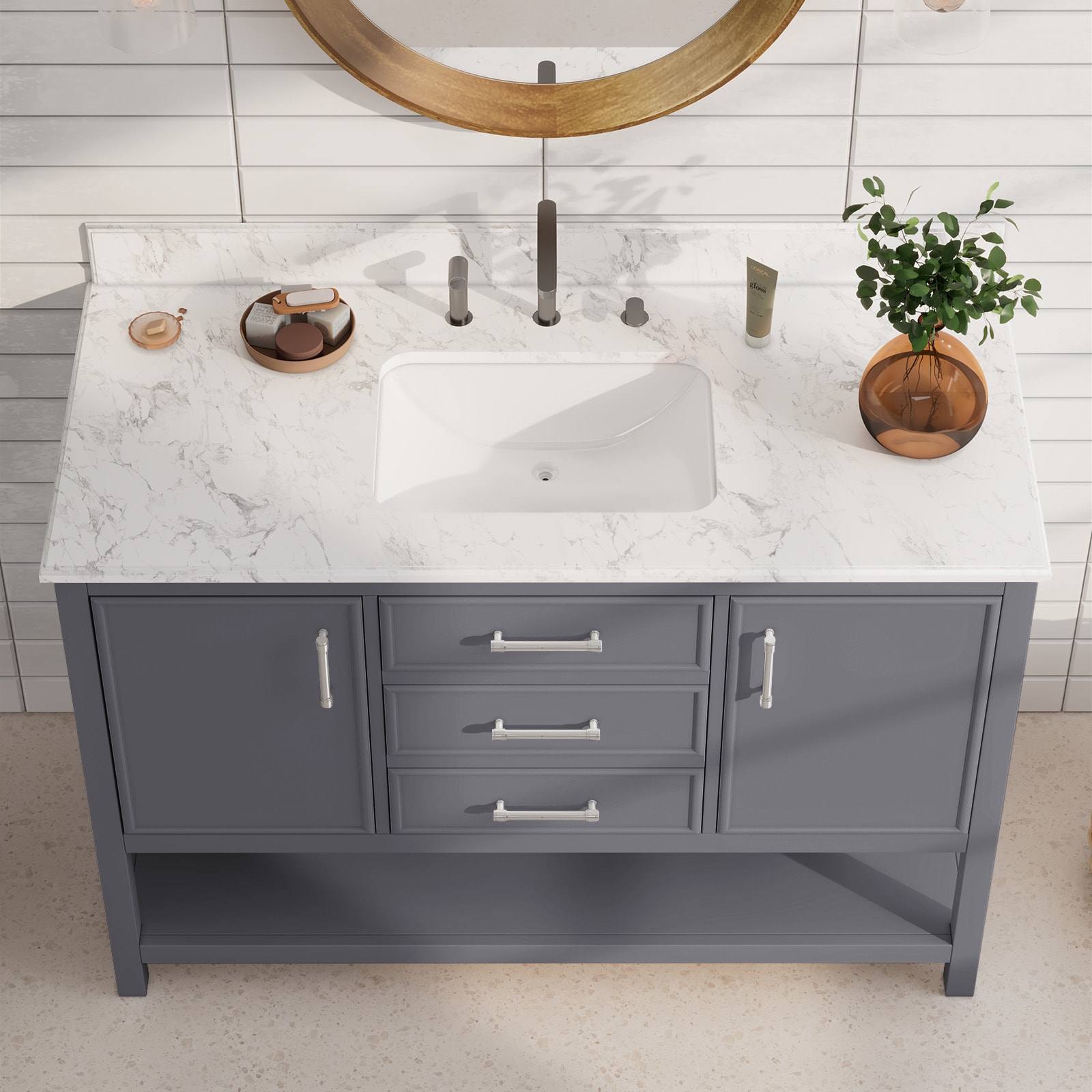 JEAREY DXRZJ-3S-YW Bath-Vanity-Combo - View #11