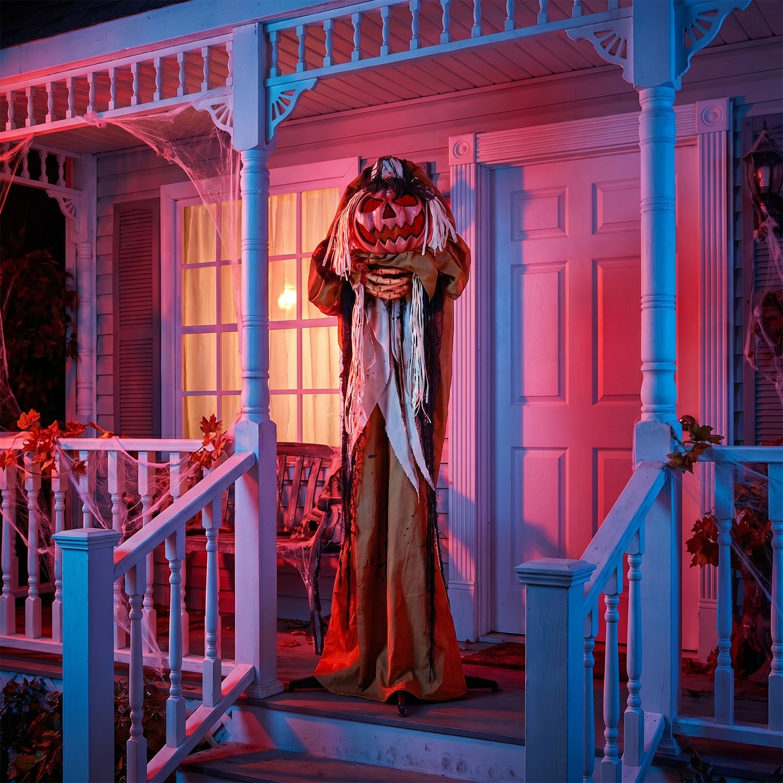 Winado 6FT Halloween Pumpkin Man with Glowing Head and Sound Motion