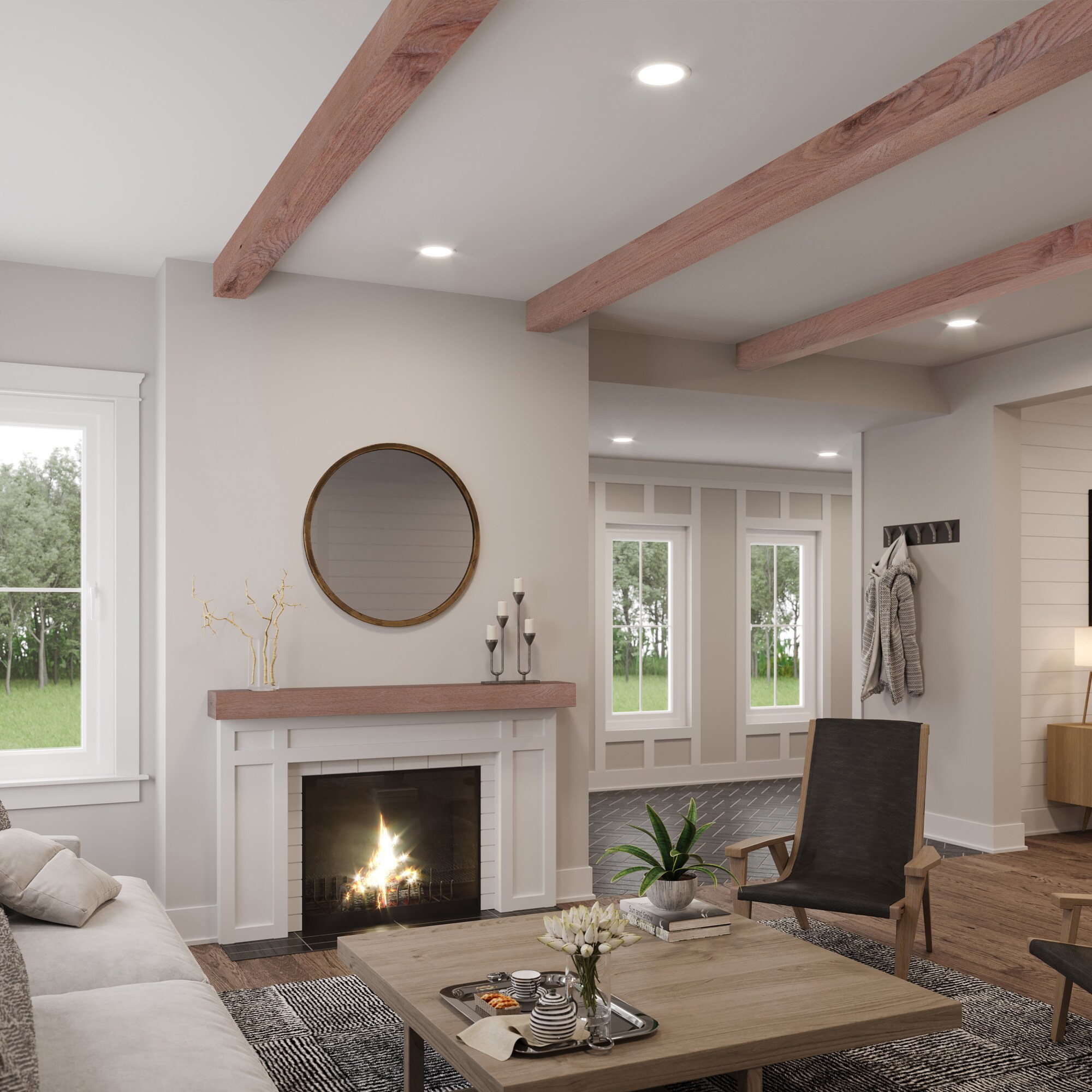 Ornamental Mouldings BEAMRUS01-92ROA5X5 Faux-Beams - View #2