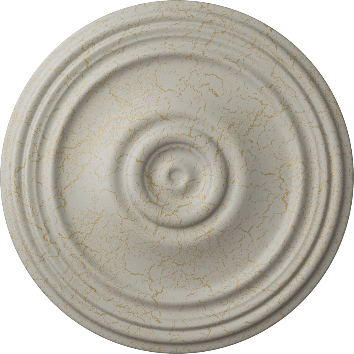 Ekena Millwork CM21REPCC Reece 21-in W x 21-in L Painted Pot Of Cream Crackle Polyurethane Whole Ceiling Medallion