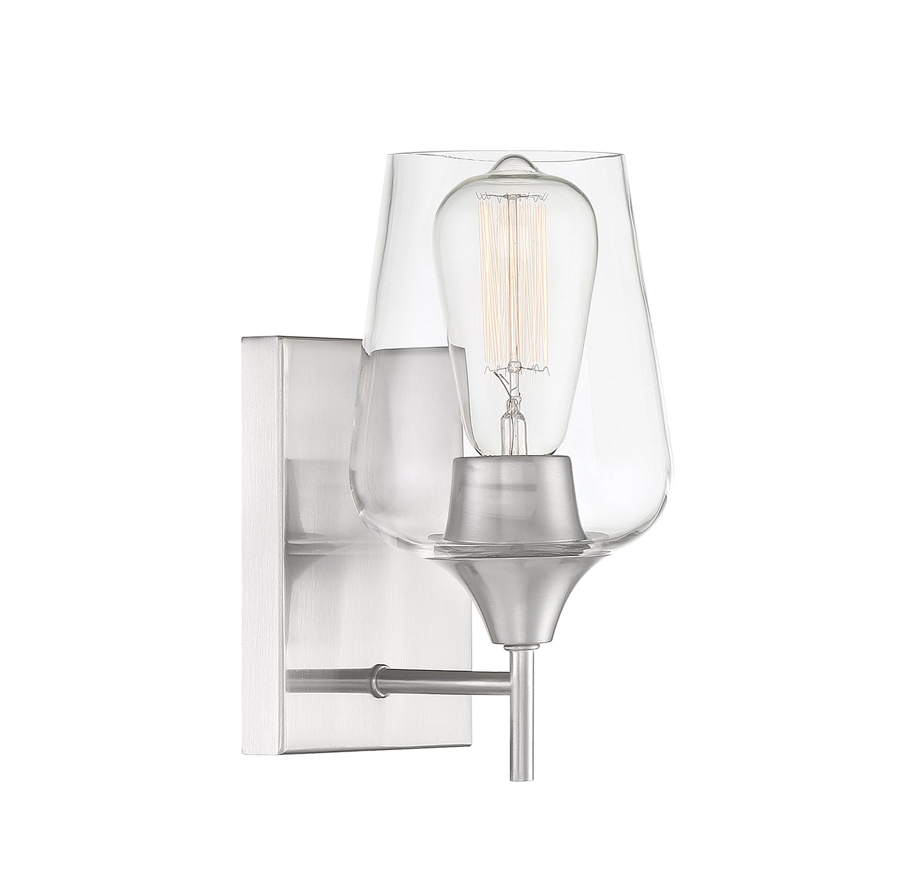 Nickel Dimmable Direct Wired Electric Wall Sconce