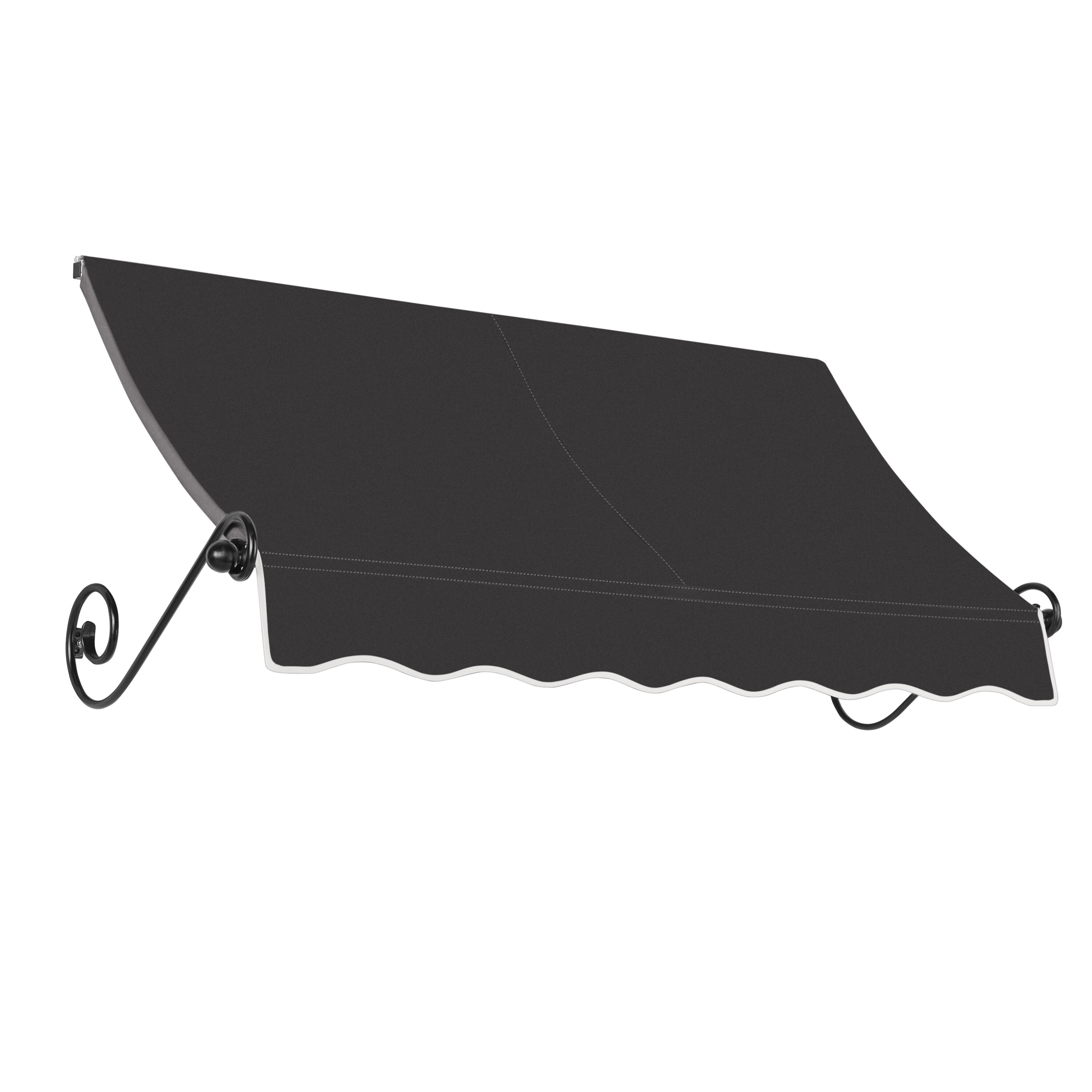 Awntech CH22-L-7K Charleston 88.5-in Wide x 24-in Projection x 24-in Height Fabric Black Solid Fixed Window/Door Awning