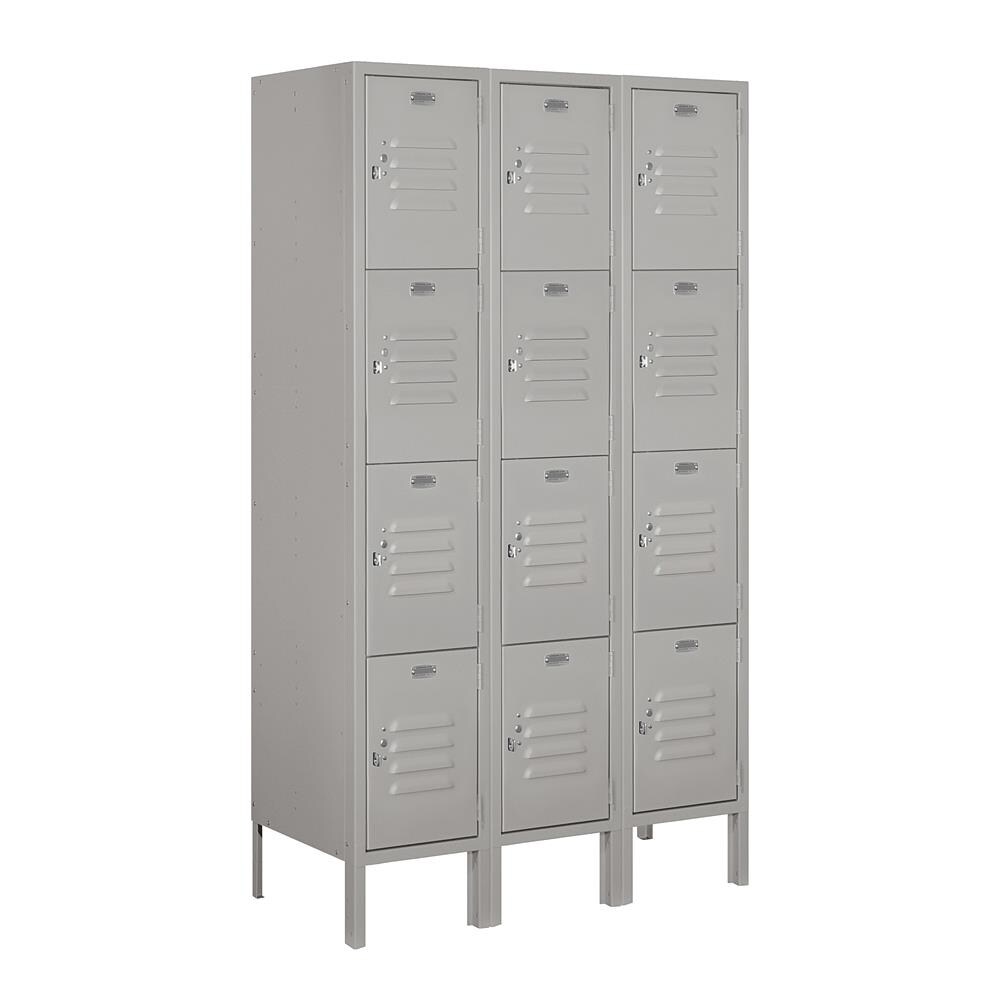 SALSBURY INDUSTRIES 12-in Wide Four Tier Standard Metal Locker- 3 Wide ...