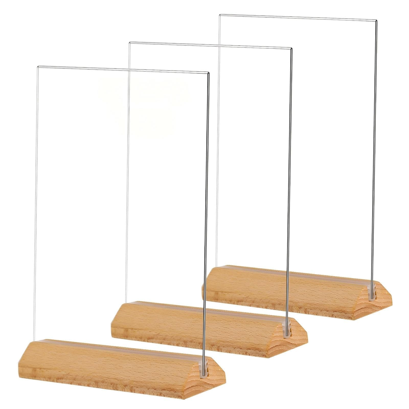 JOWEI 3 Pack 8.5 by 11 Acrylic Sign Holder T Shape Double Sided Frames ...