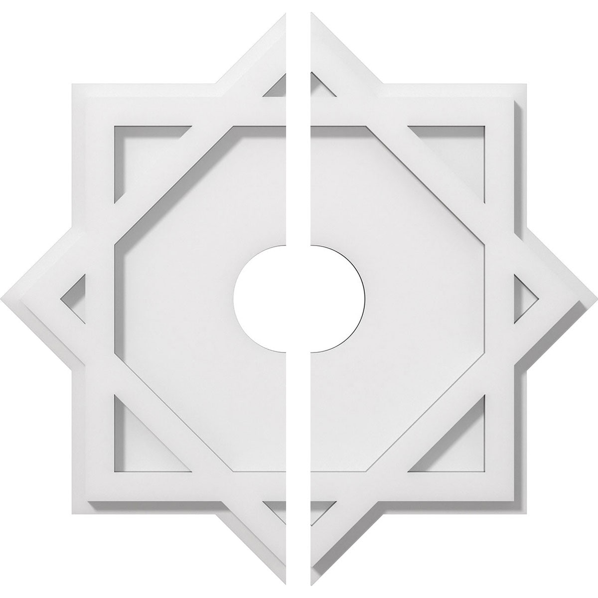 Ekena Millwork CMP16AL2-03000 Axel 16-in W x 16-in L Contemporary White PVC Split Ceiling Medallion