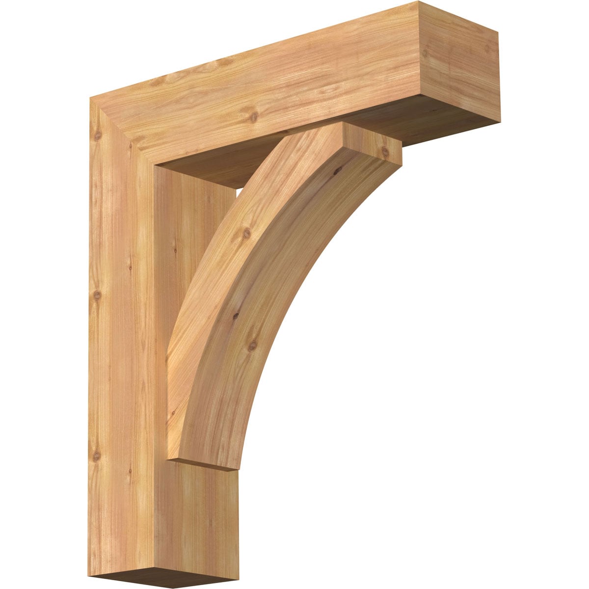 Ekena Millwork 1463979 Thorton Block Smooth Bracket with Offset Brace 7-1/2-in x 26-in x 30-in Western red cedar Brown Wood Standard bracket