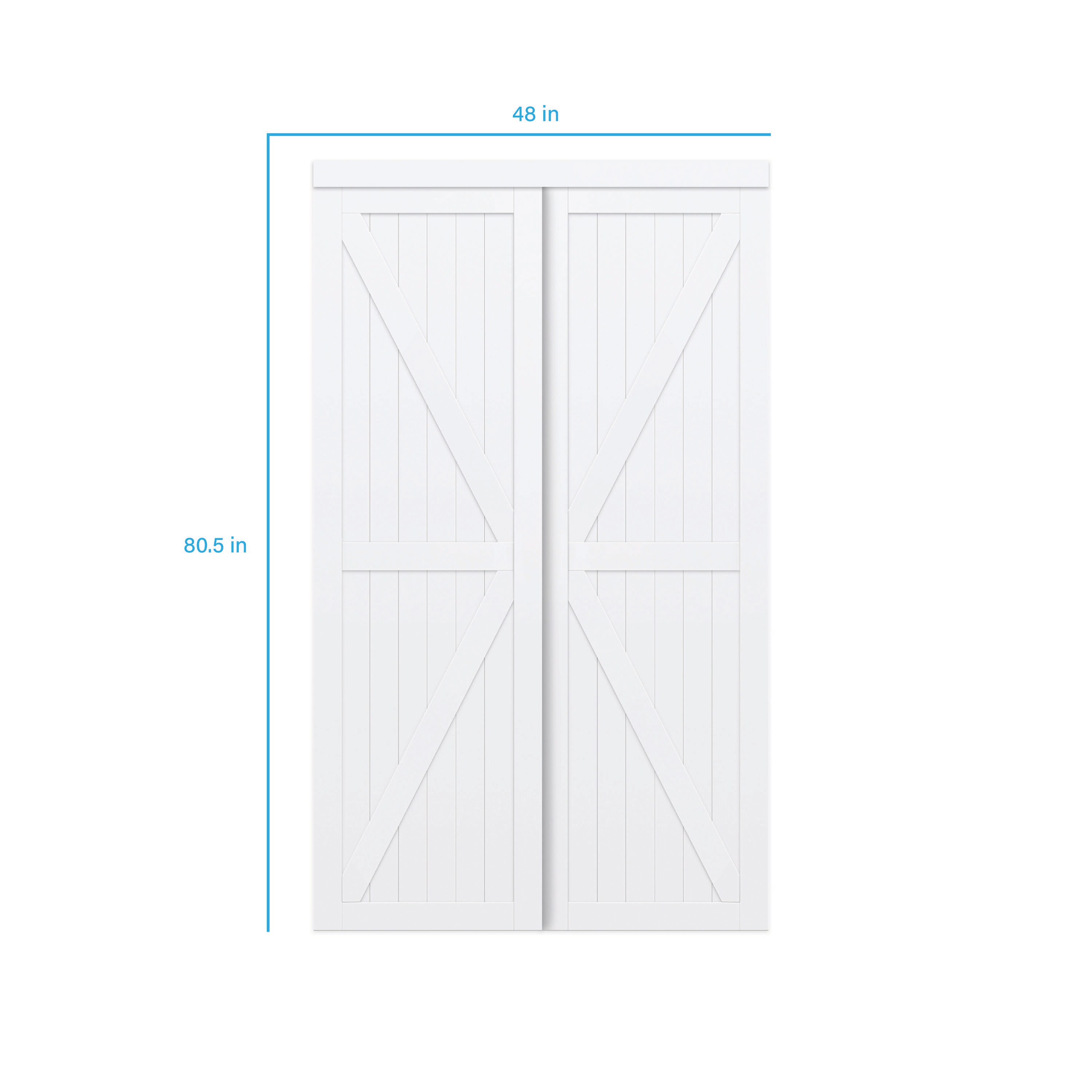 RELIABILT Trident 48-in x 80-in White K-frame Prefinished Mdf Closet Sliding Door (Hardware Included)