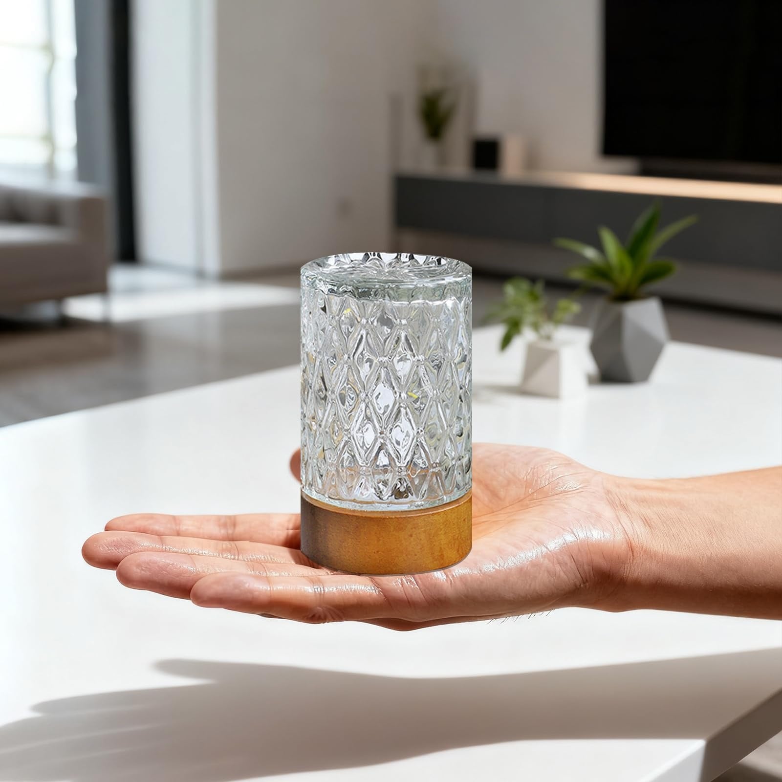 Anqtovp Mini Glass Decorative Warm Light Lamp with Timer Auto Off ...