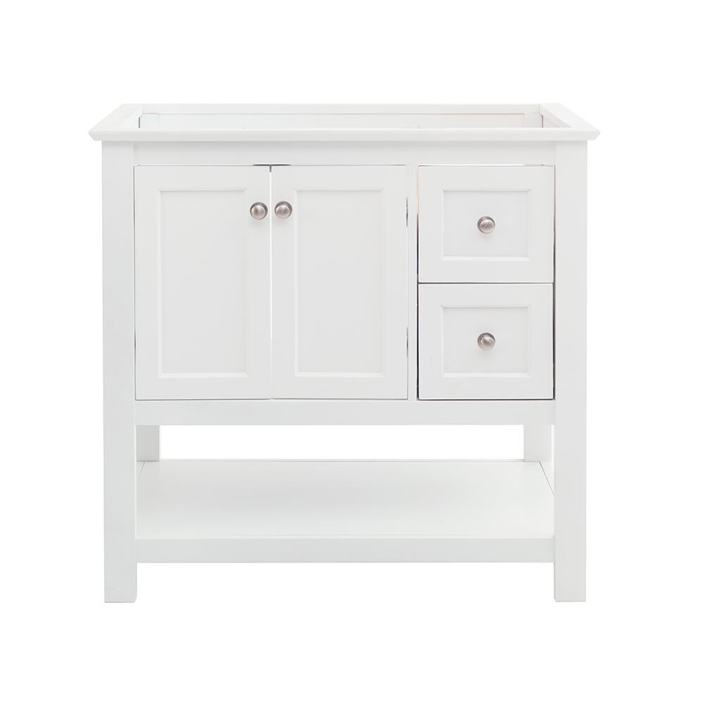 Fresca FCB2336WH Manchester 36-in White Bathroom Vanity Base Cabinet without Top