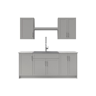 Newage Products Home 10 Piece Laundry Room Cabinet Set With Shelf And Sink Gray In The Utility Storage Cabinets Department At Lowes Laundry Room Cabinet Set