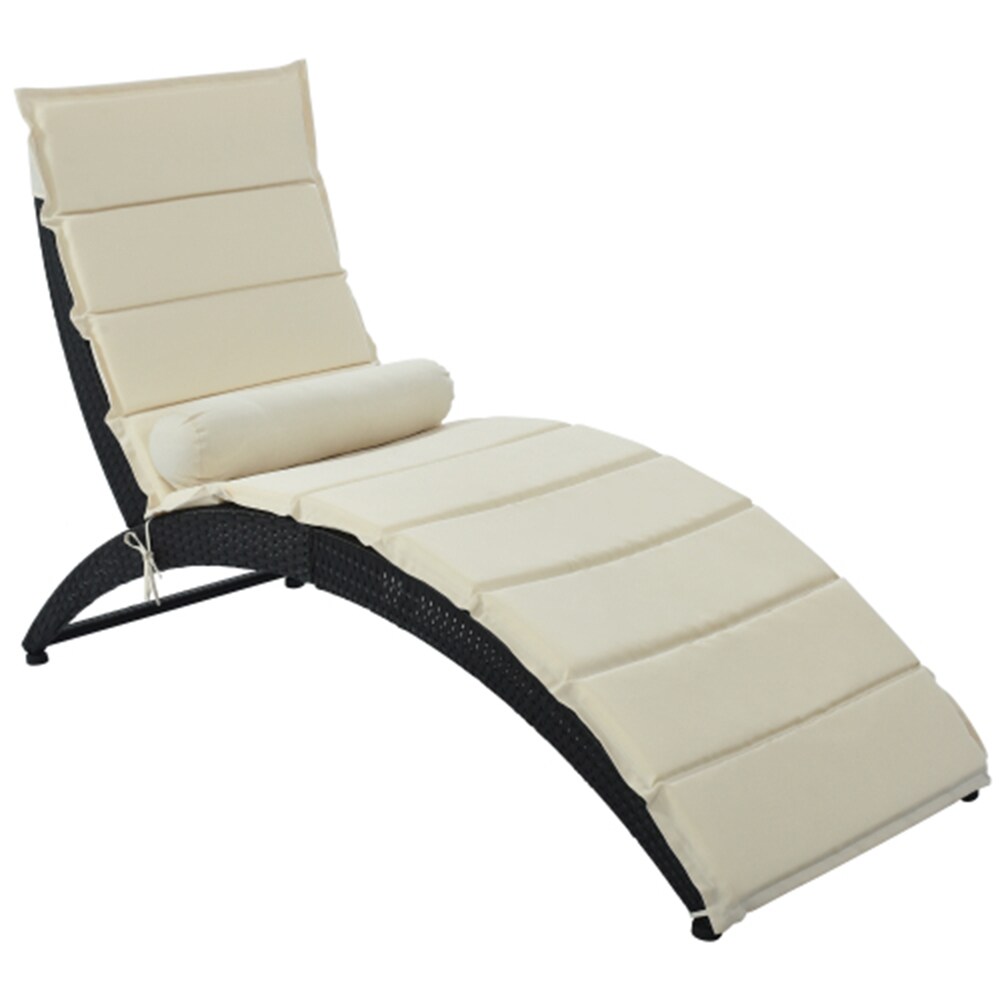Es-Diy Wicker Frame Stationary Chaise Lounge Chair(S) With Off-White  Cushioned Seat In The Patio Chairs Department At Lowes.Com